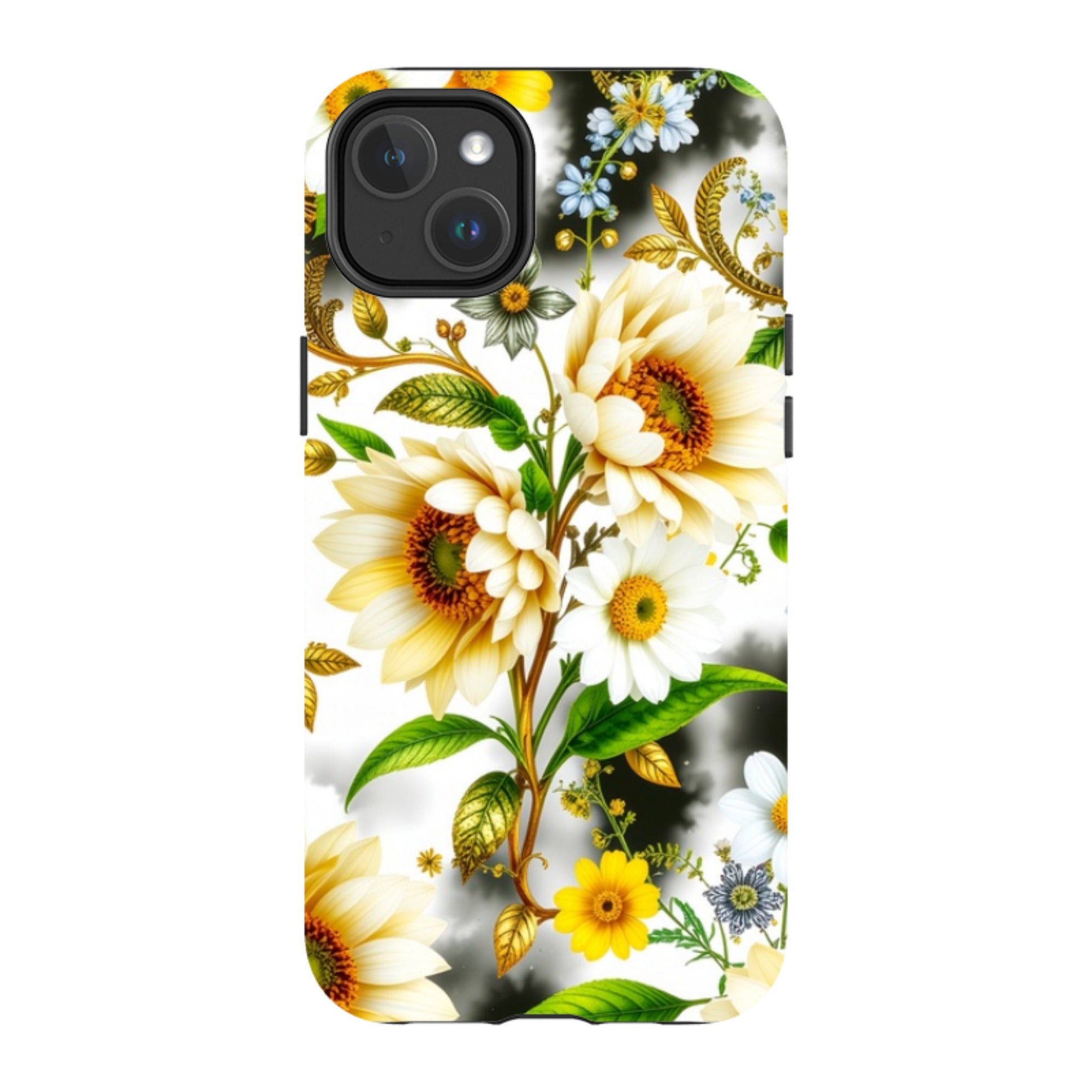 iPhone MagSafe Tough Case - Gold Flowers