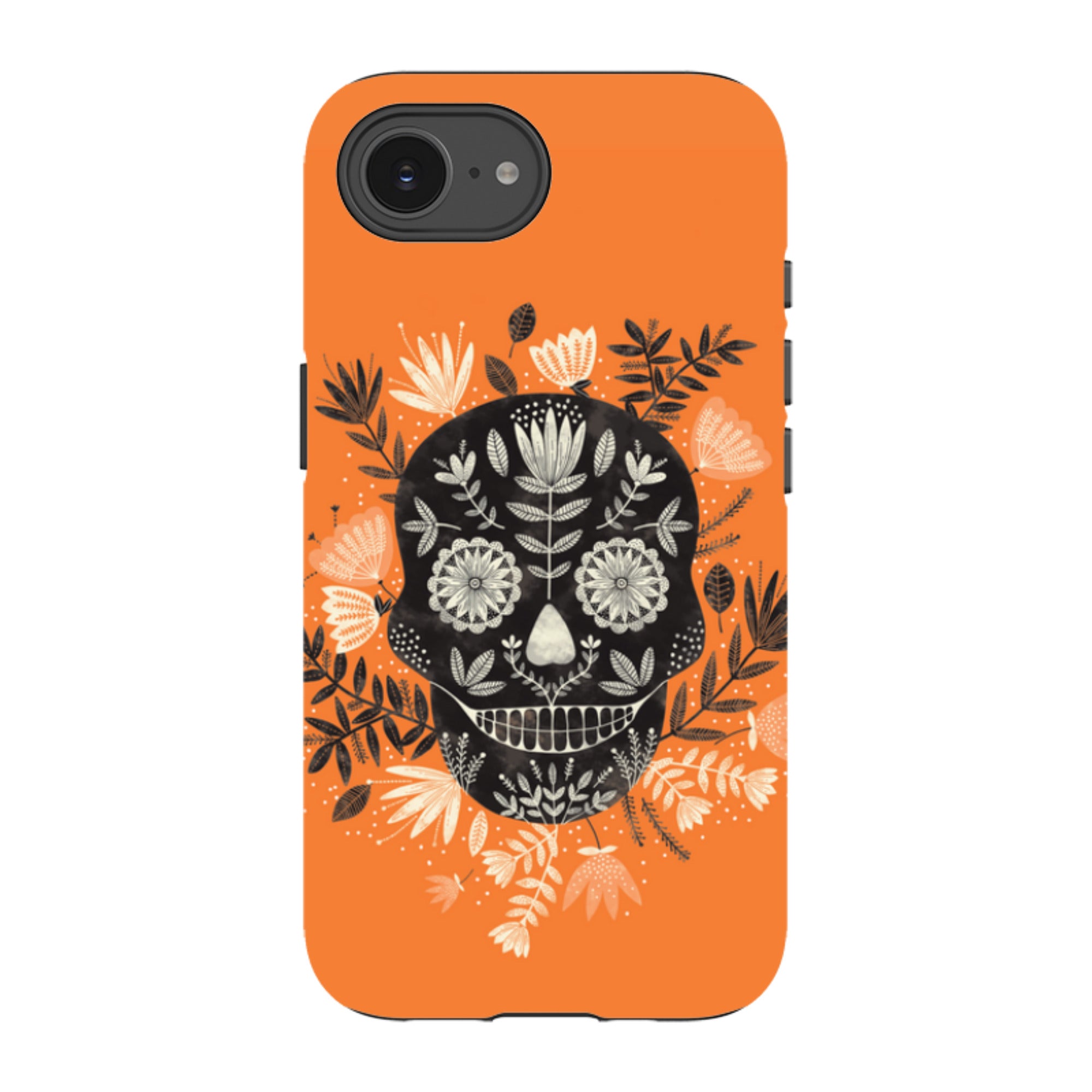 iPhone Tough Case - Sugar Skull Orange By Jade Mosinski