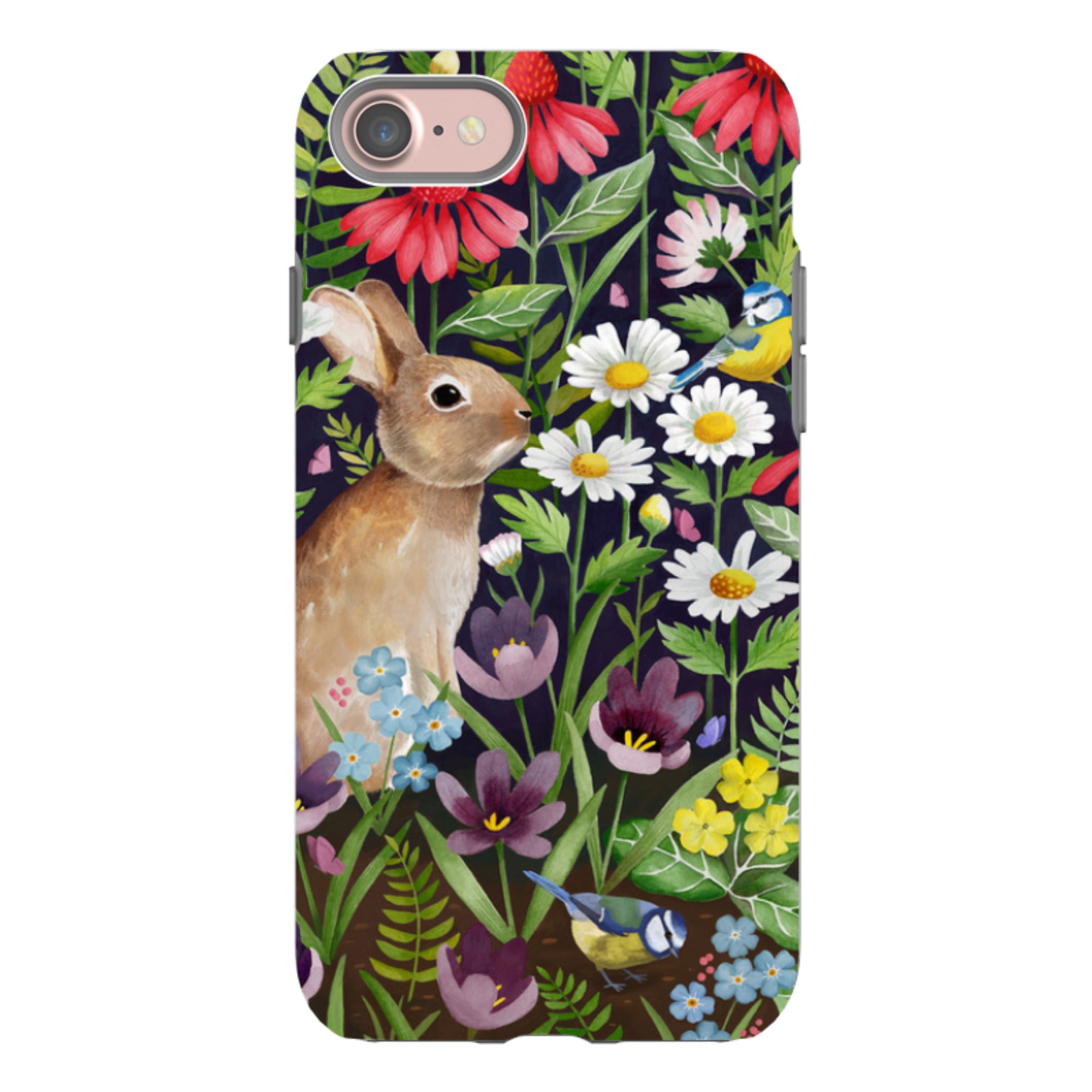 iPhone Tough Case - Rabbit And Wildflowers By Bex Parkin
