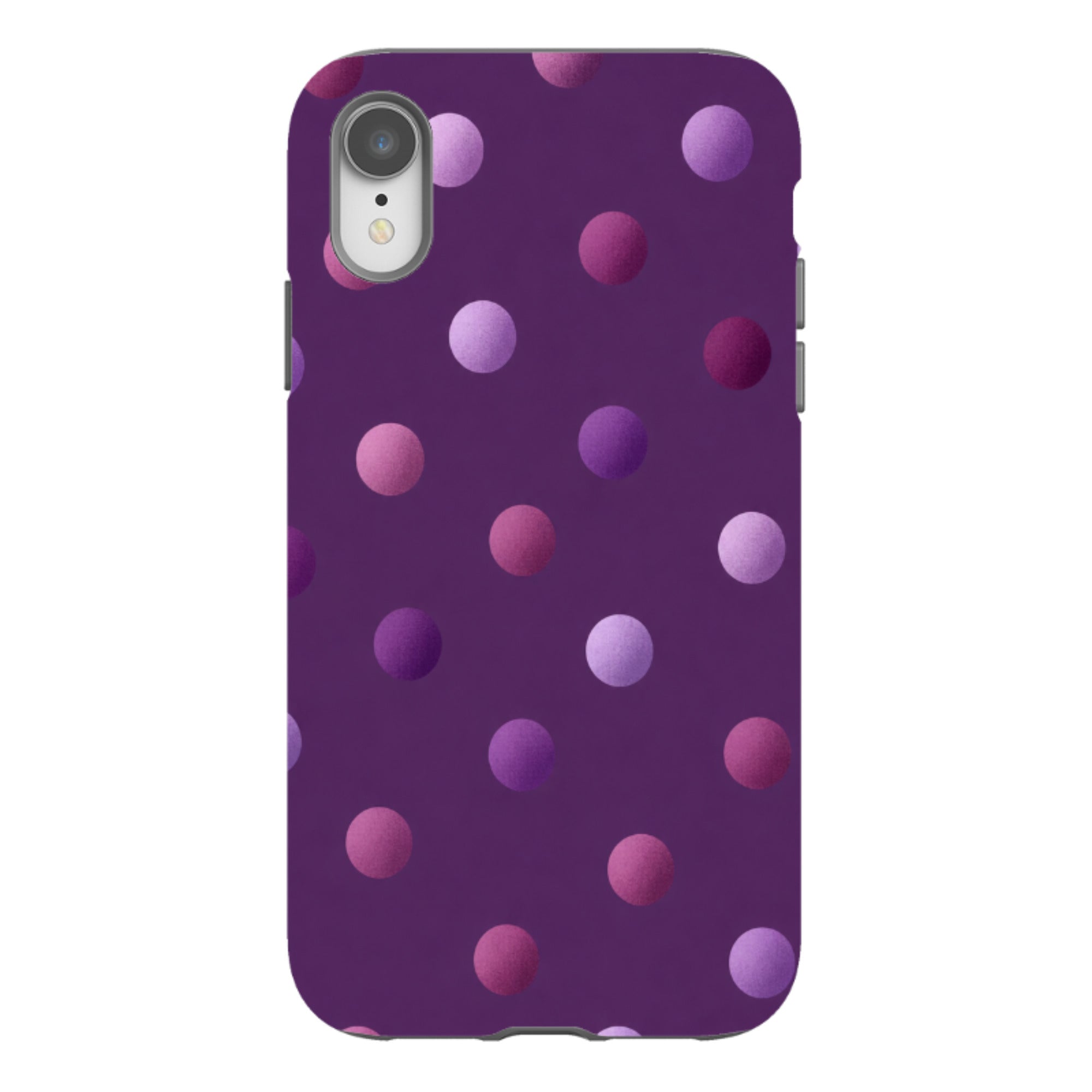iPhone Tough Case - Purple Polka Dot