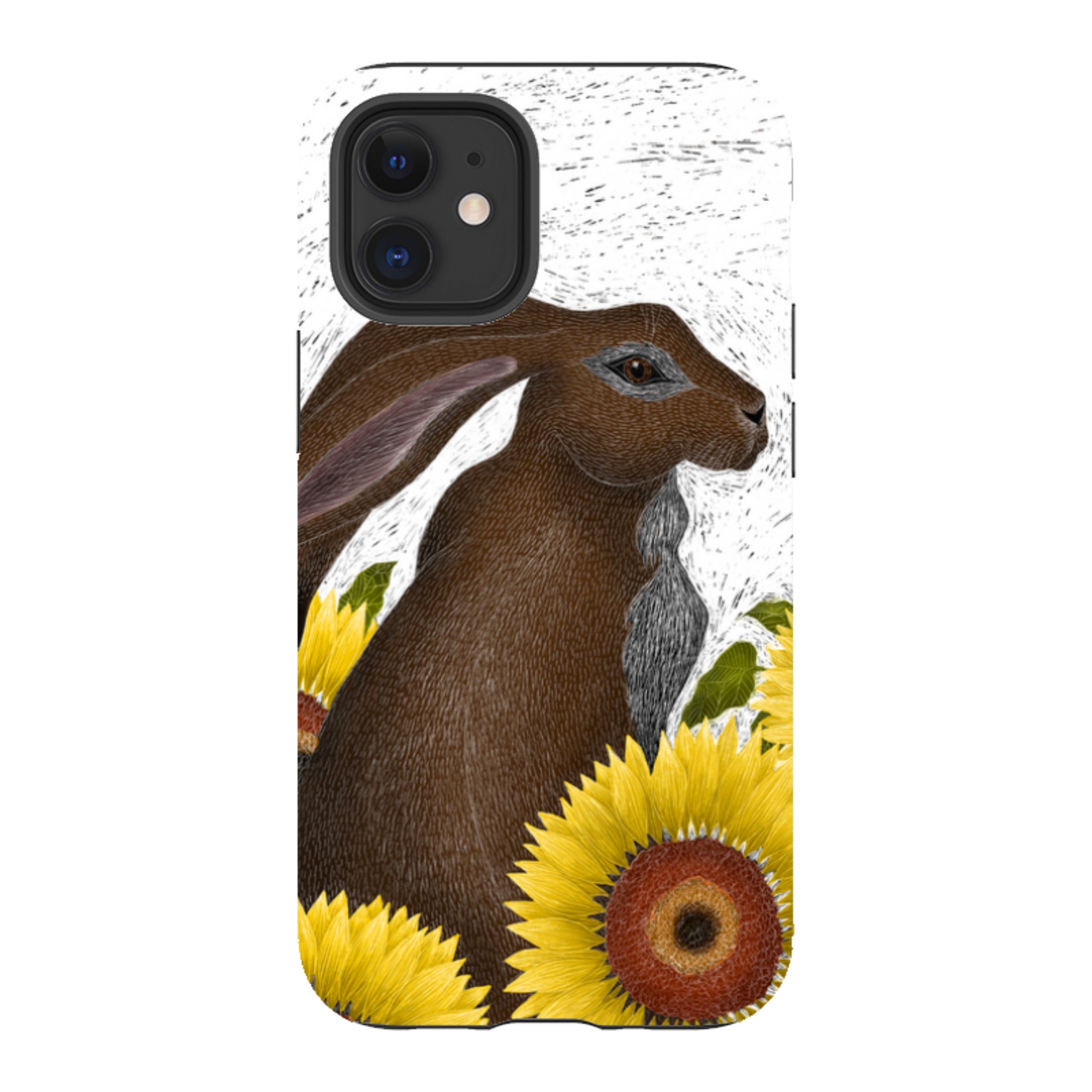 iPhone Tough Case - Hare With Sunflowers By Catherine Rowe
