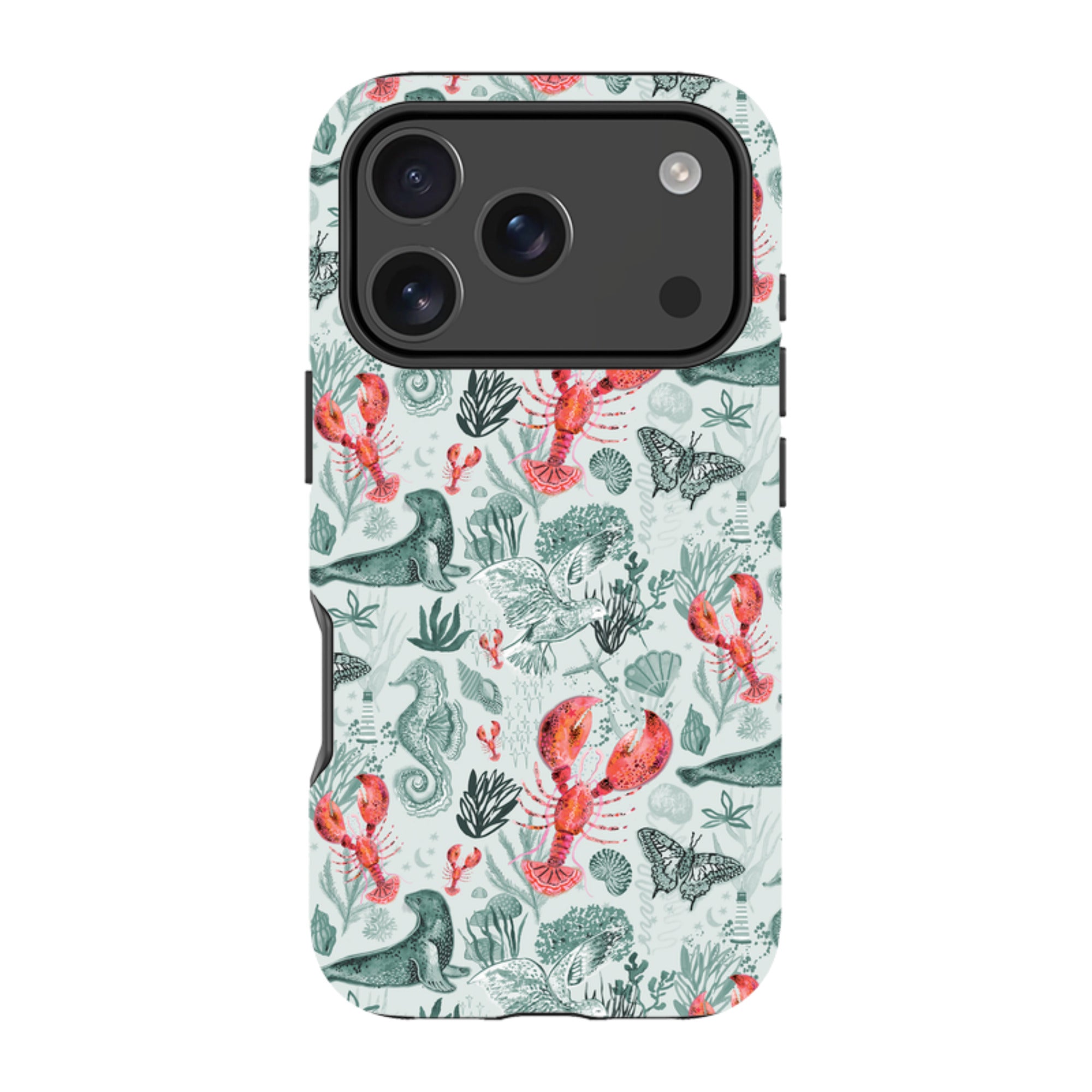 iPhone Case - Teal Seals and Lovely Lobsters By Emma Frances Grant