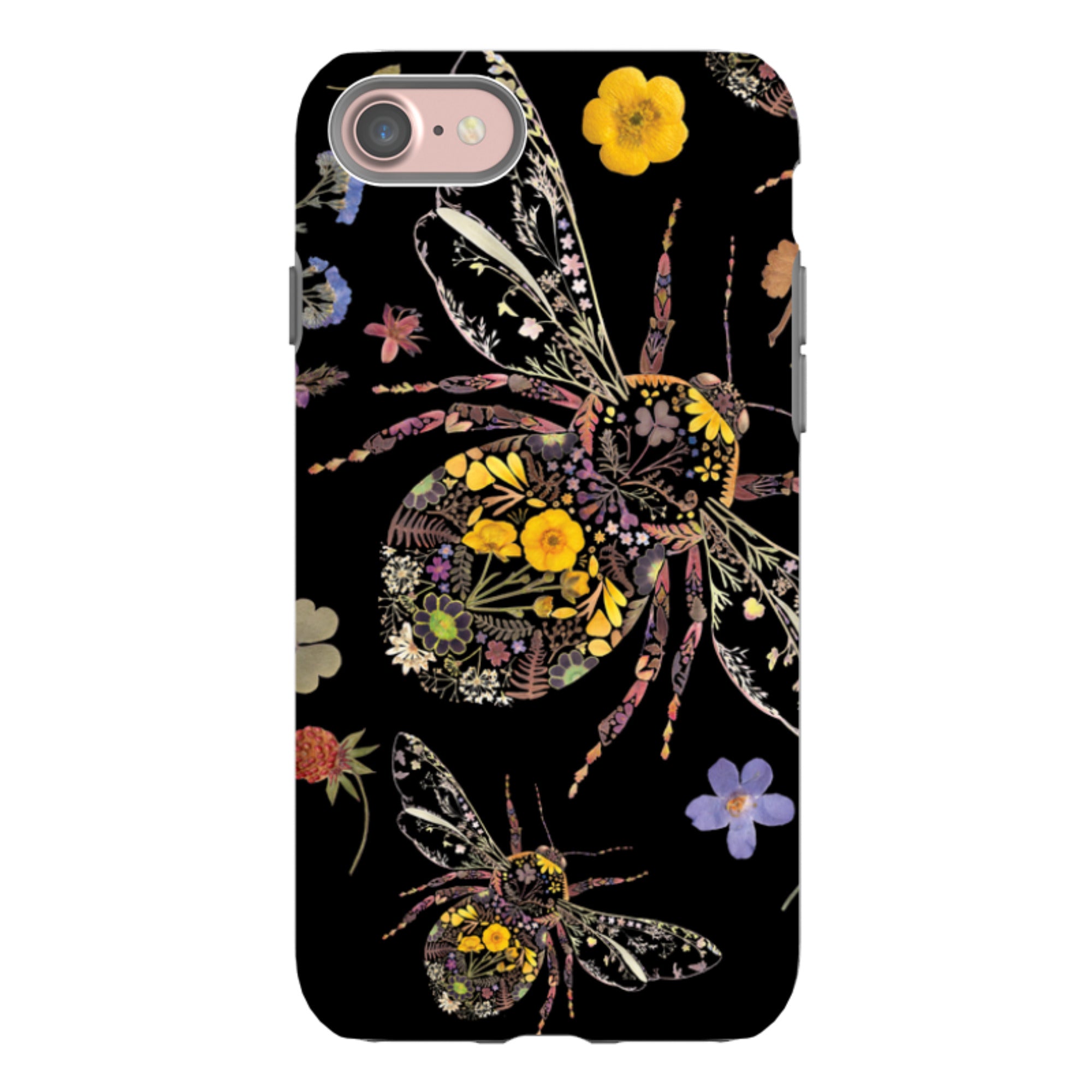 iPhone Tough Case - Floral Bumble Bees By Helen Ahpornsiri
