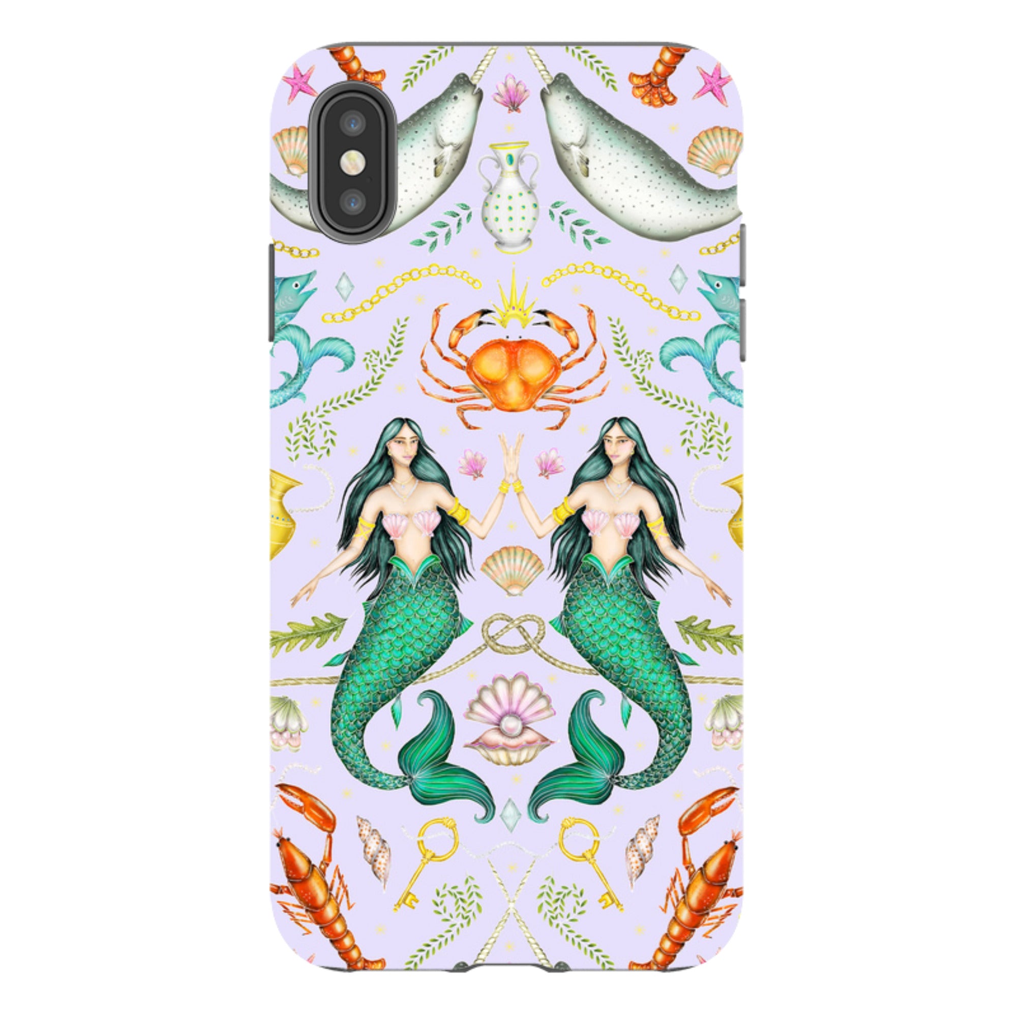 iPhone Tough Case - Tritons Treasure Lilac By Catherine Rowe