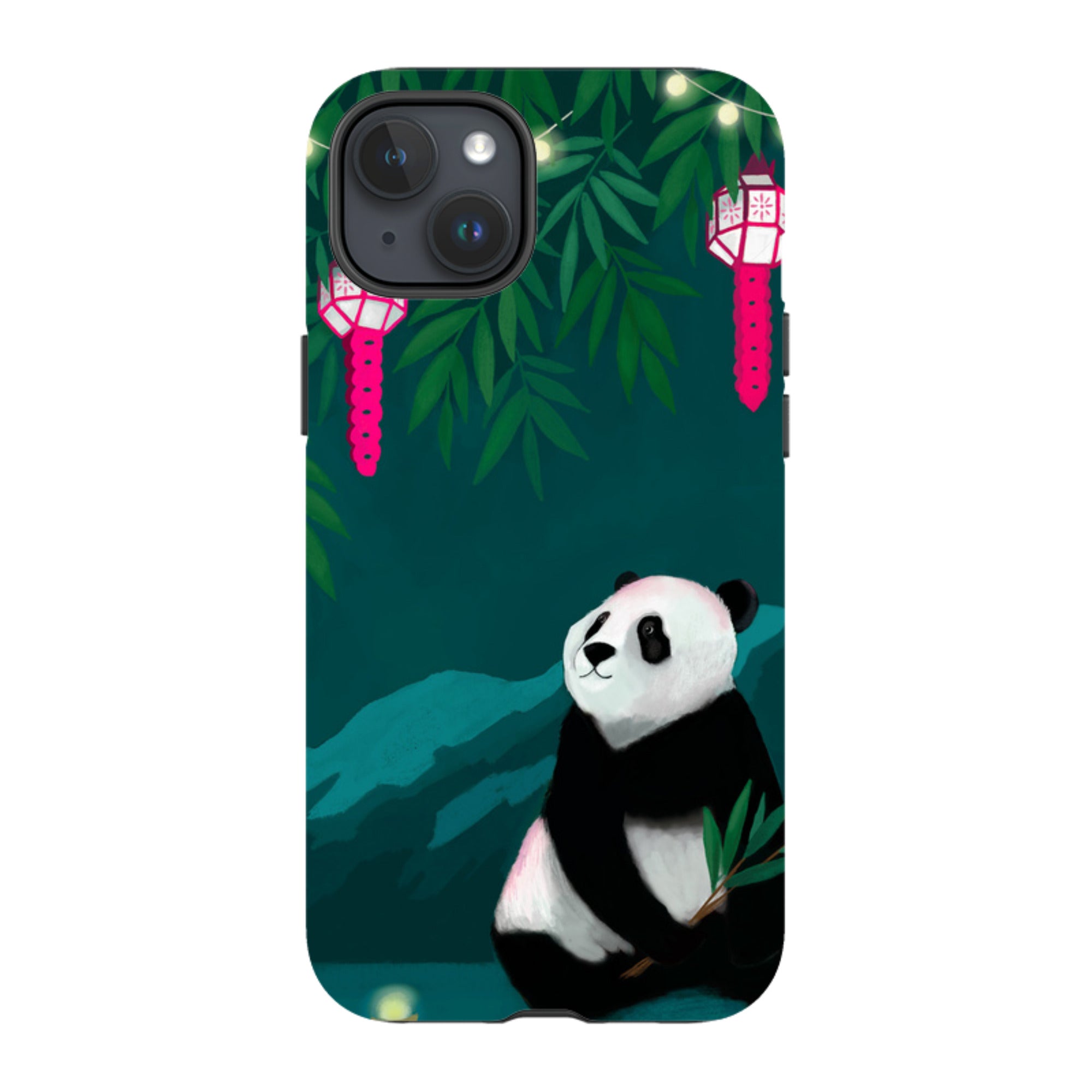 iPhone Tough Case - Panda And Lanterns By Bex Parkin