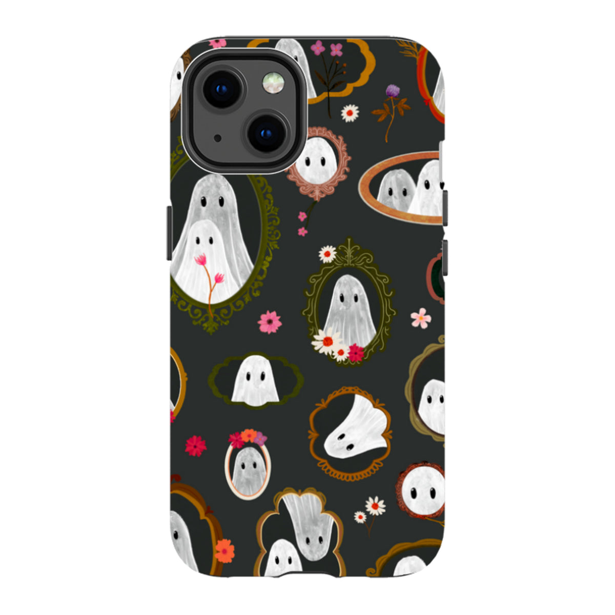 iPhone Tough Case - Framed Ghosts - Charcoal By Katherine Quinn