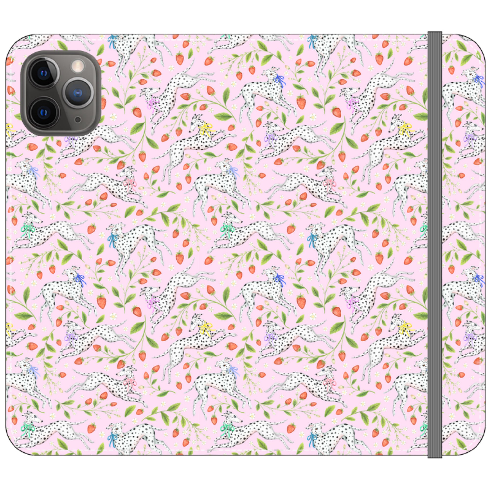 Spots and Strawbs Wallet Case By Catherine Rowe