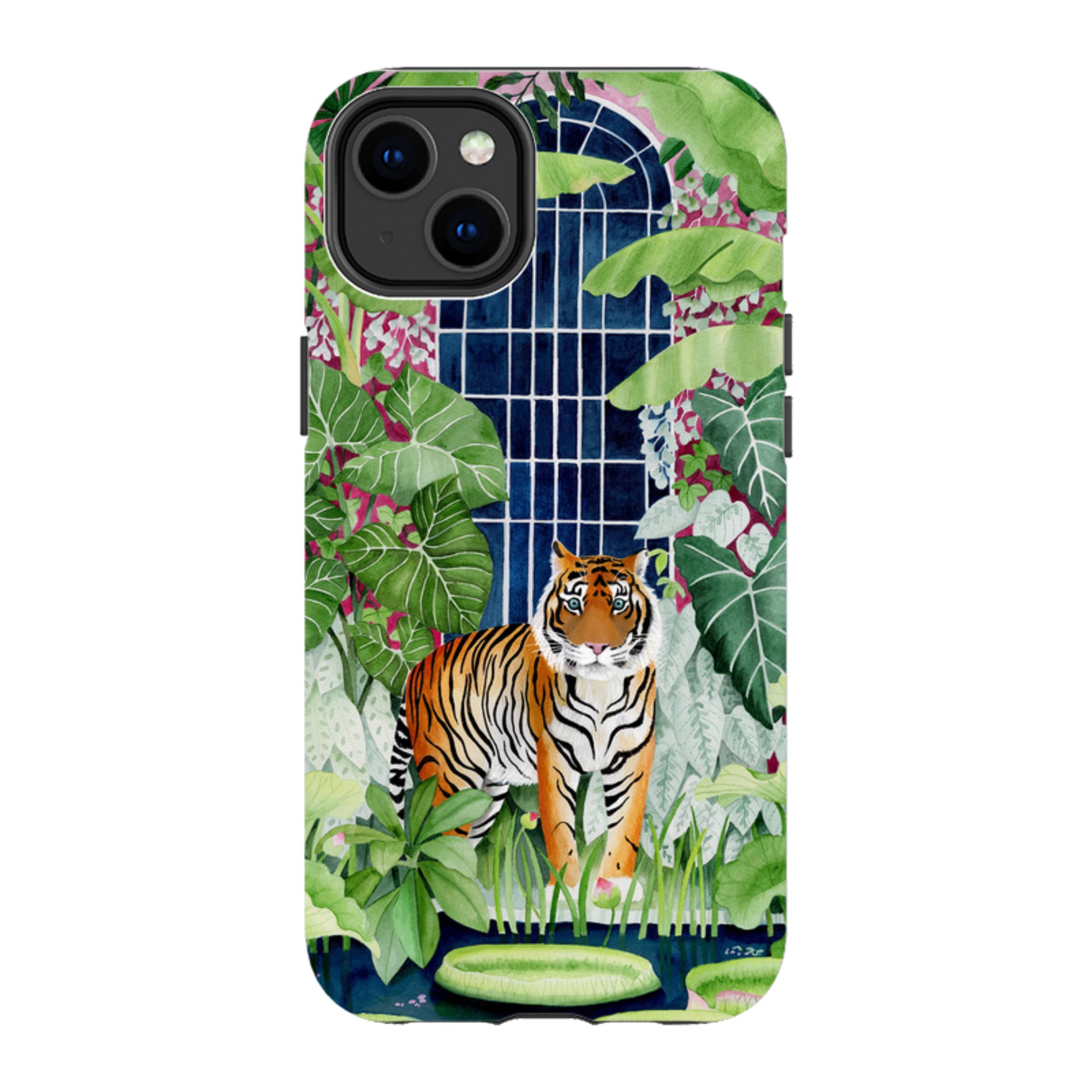 iPhone Tough Case - Green House Tiger By Bex Parkin