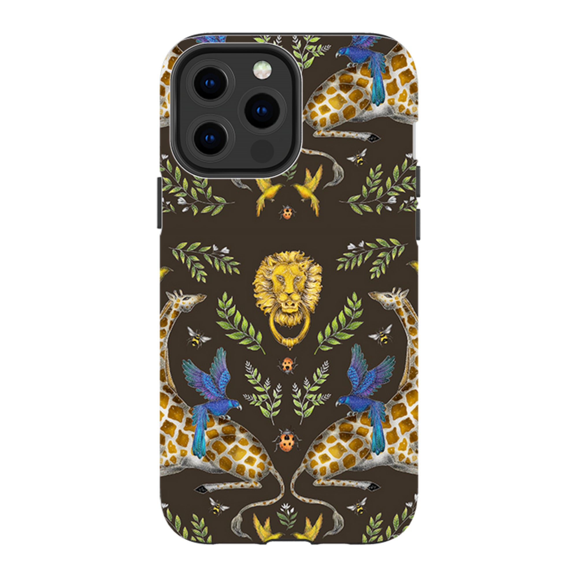 iPhone MagSafe Tough Case -  Giraffes Birds and Lion By Catherine Rowe