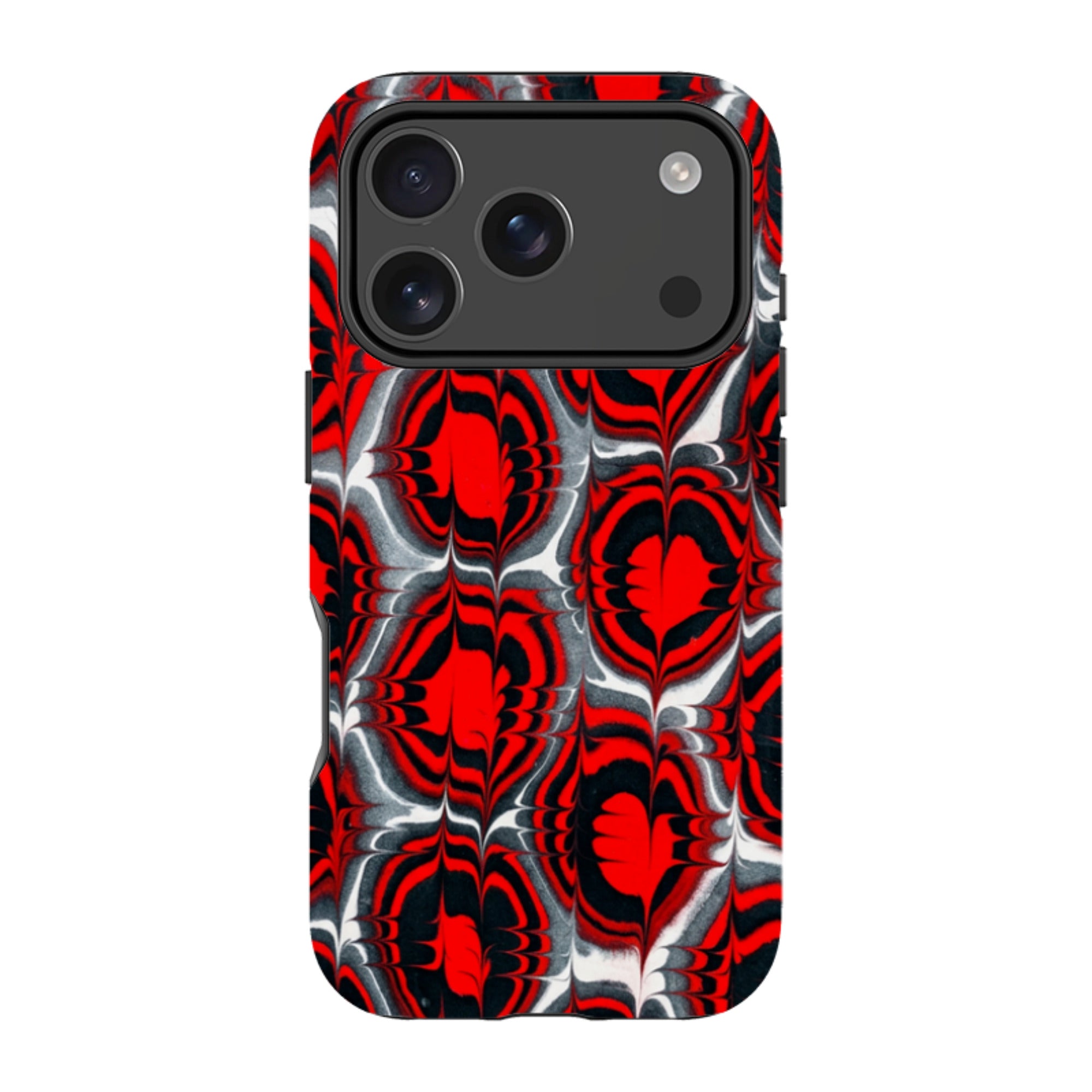 iPhone MagSafe Tough Case - Red & Black Marble