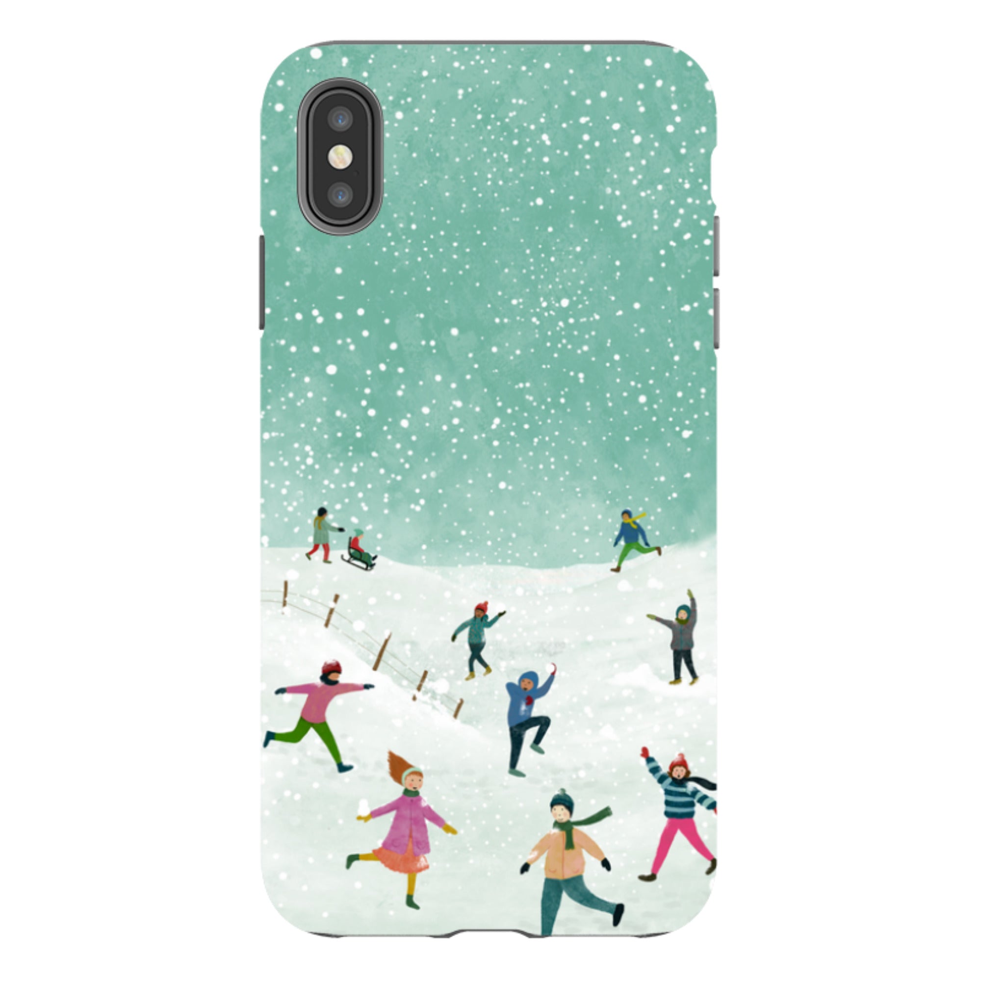iPhone Tough Case - Snowball Fight By Katherine Quinn