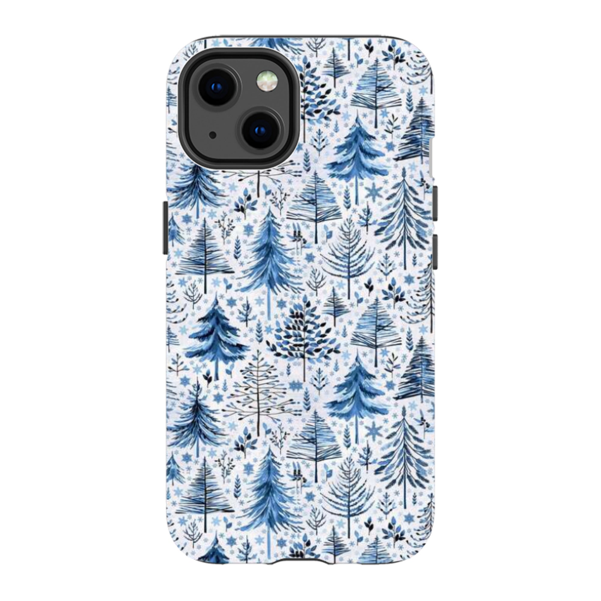 iPhone Tough Case - Blue Xmas Trees By Elisabeth Haager