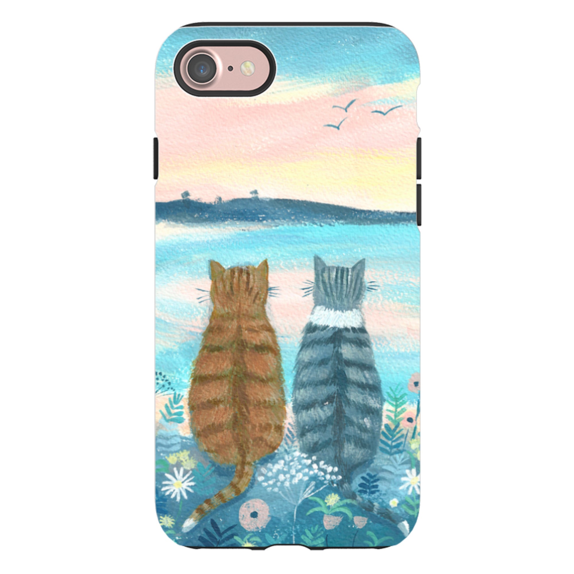 iPhone Tough Case - Sunset Cats 2 By Mary Stubberfield