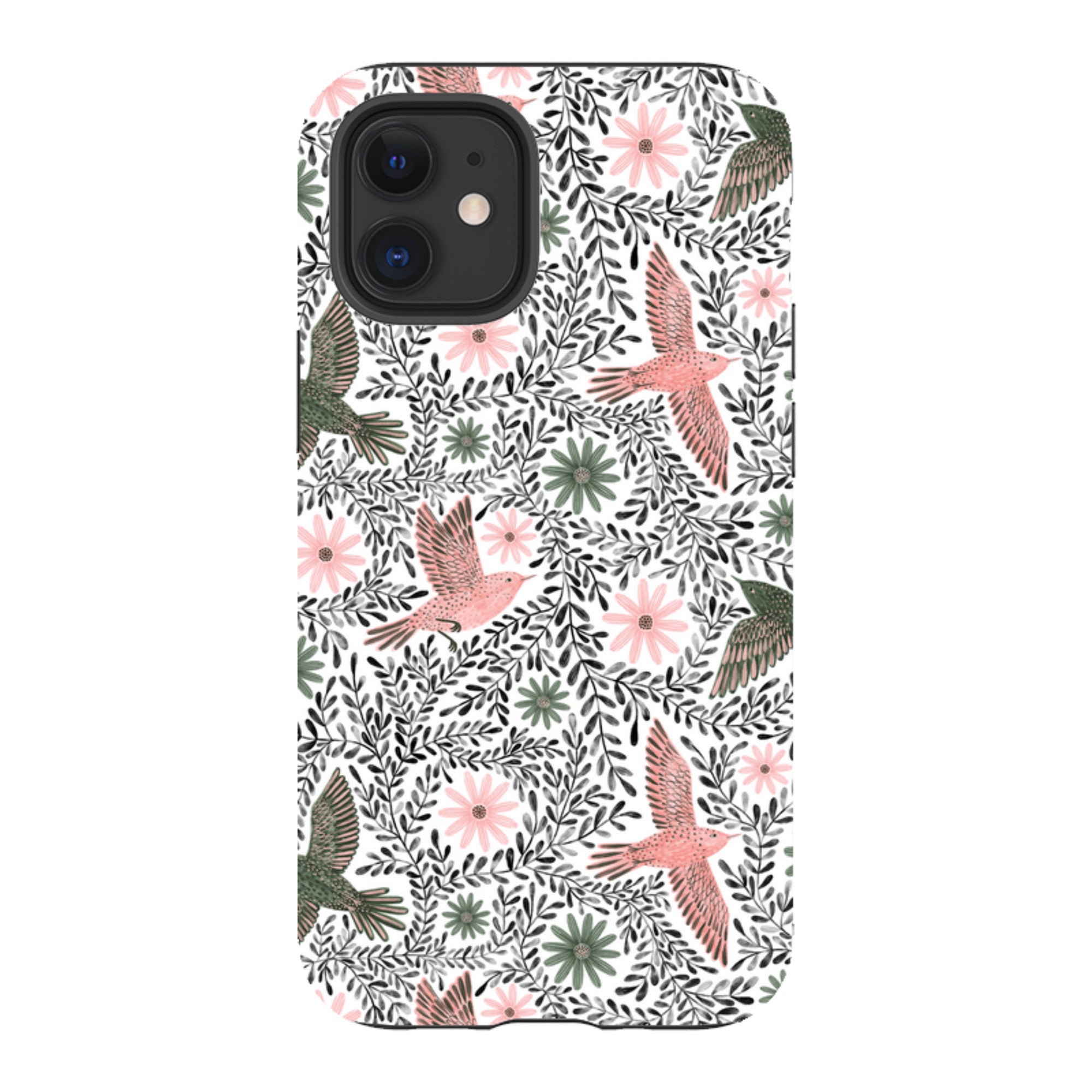iPhone Tough Case - Bird Pattern Black By Lee Foster Wilson