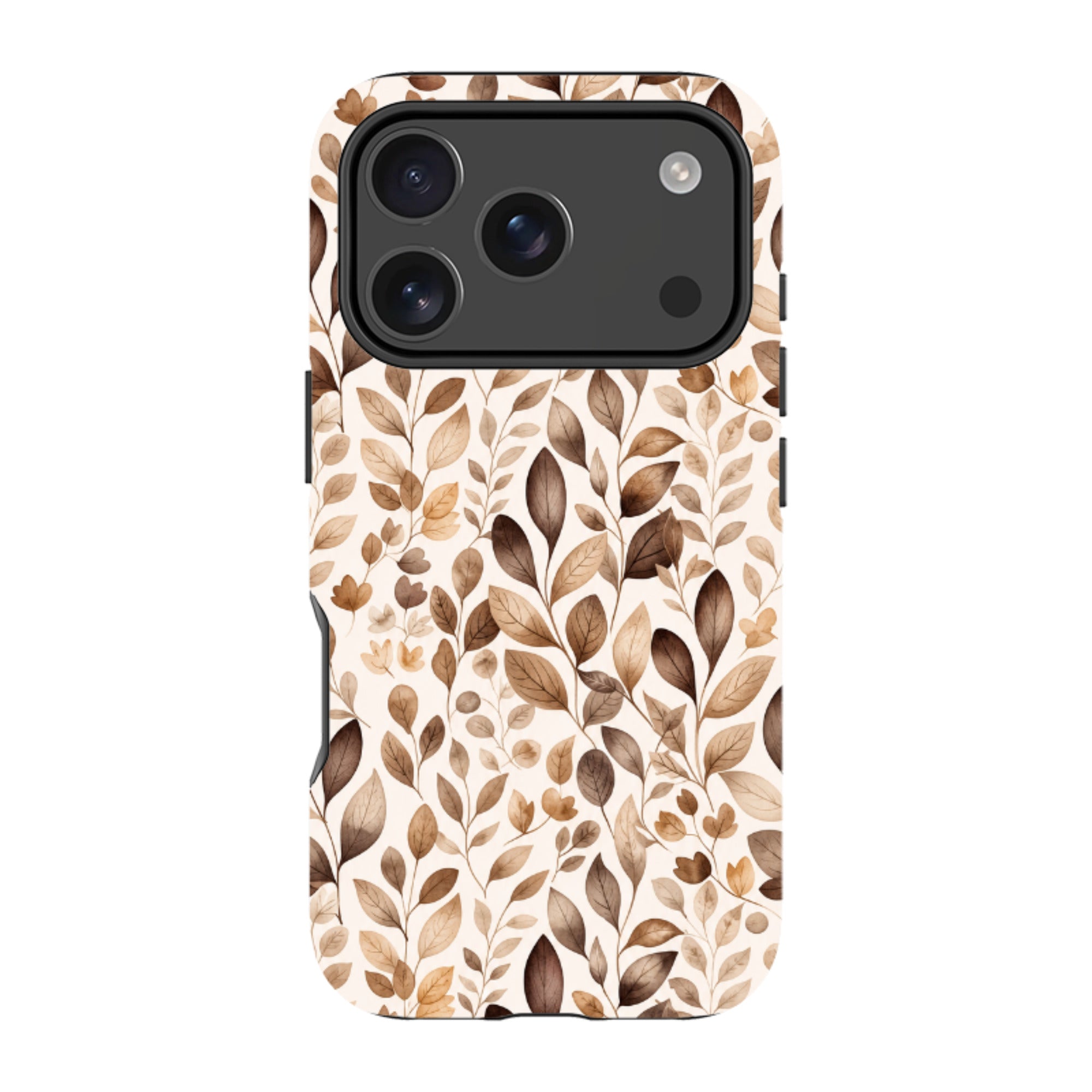 iPhone MagSafe Tough Case - Beige Aesthetic Leaves