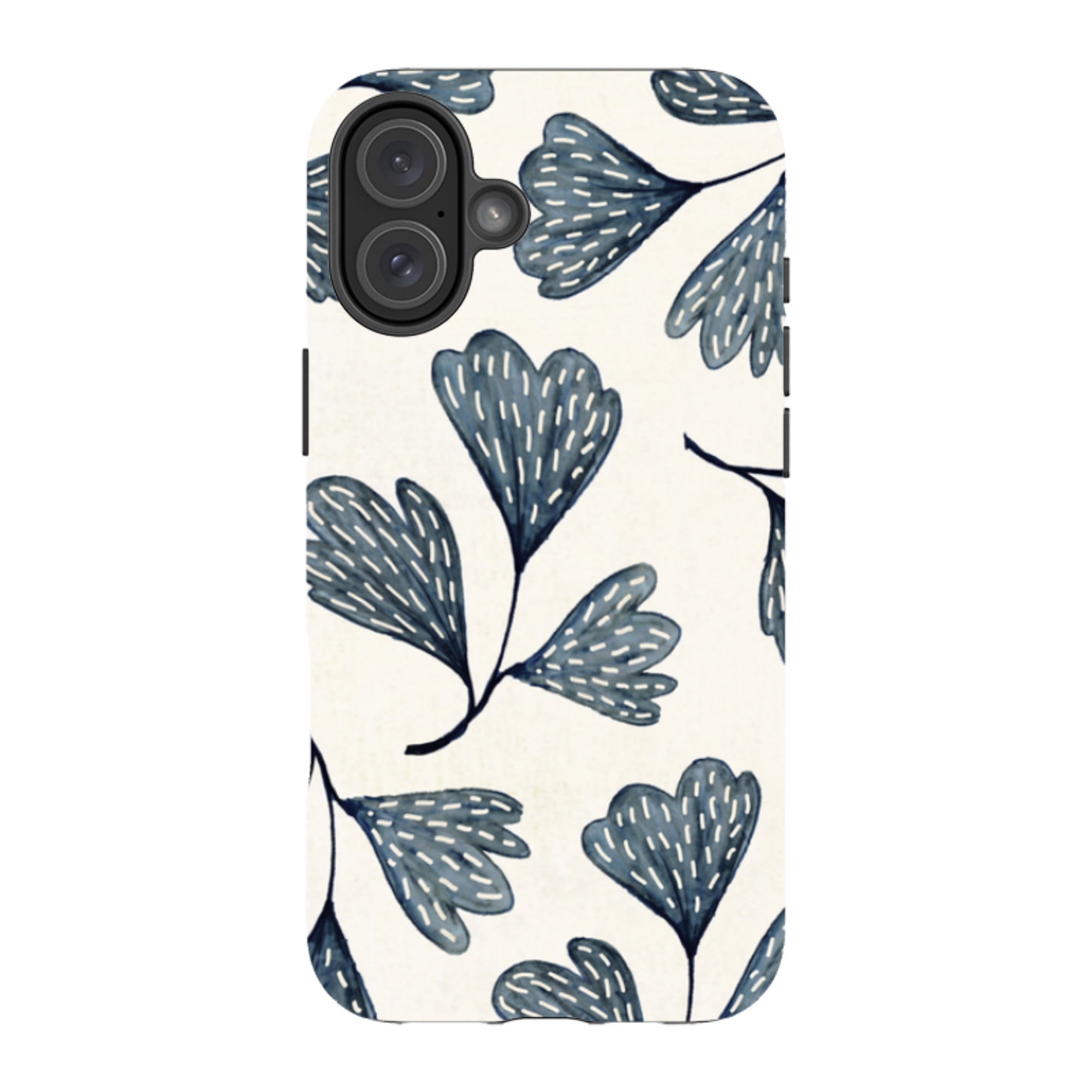 iPhone Tough Case - Indigo Leaves By Katherine Quinn