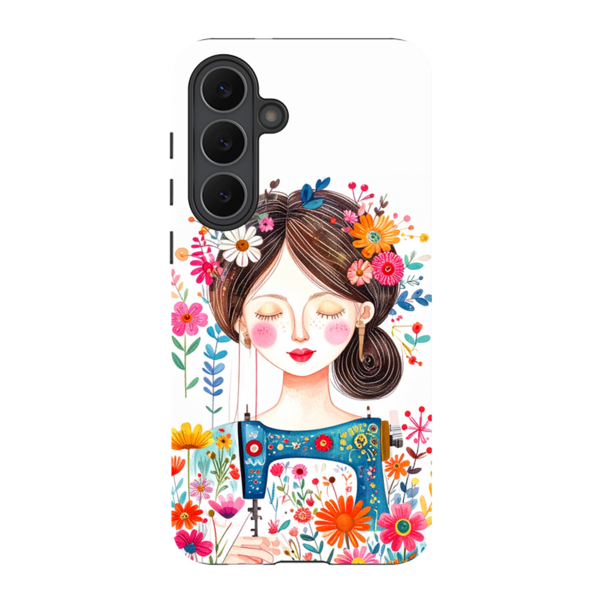 Samsung Tough  Case - Floral Sewing Lady