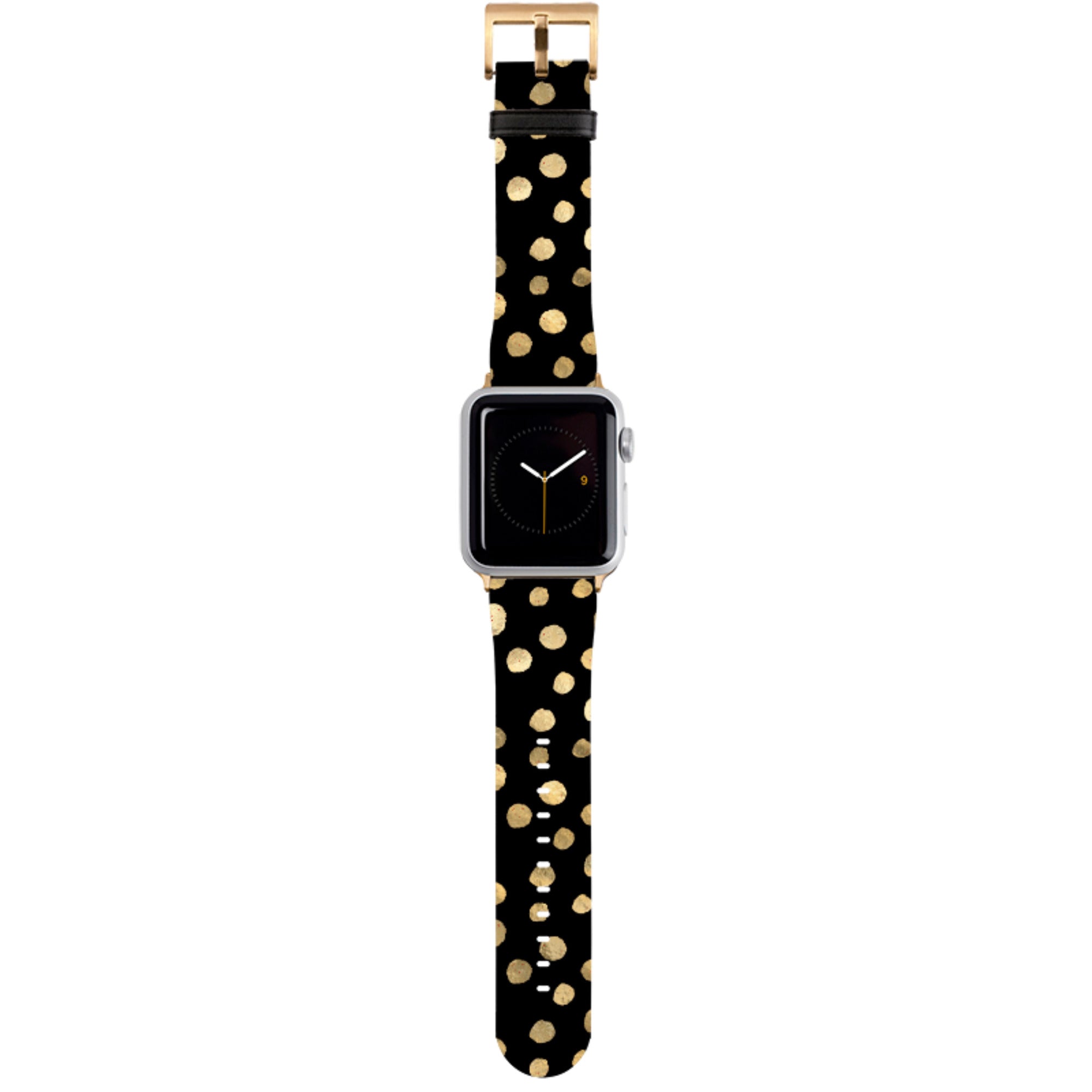 Black and Gold Dots Apple Watch Strap