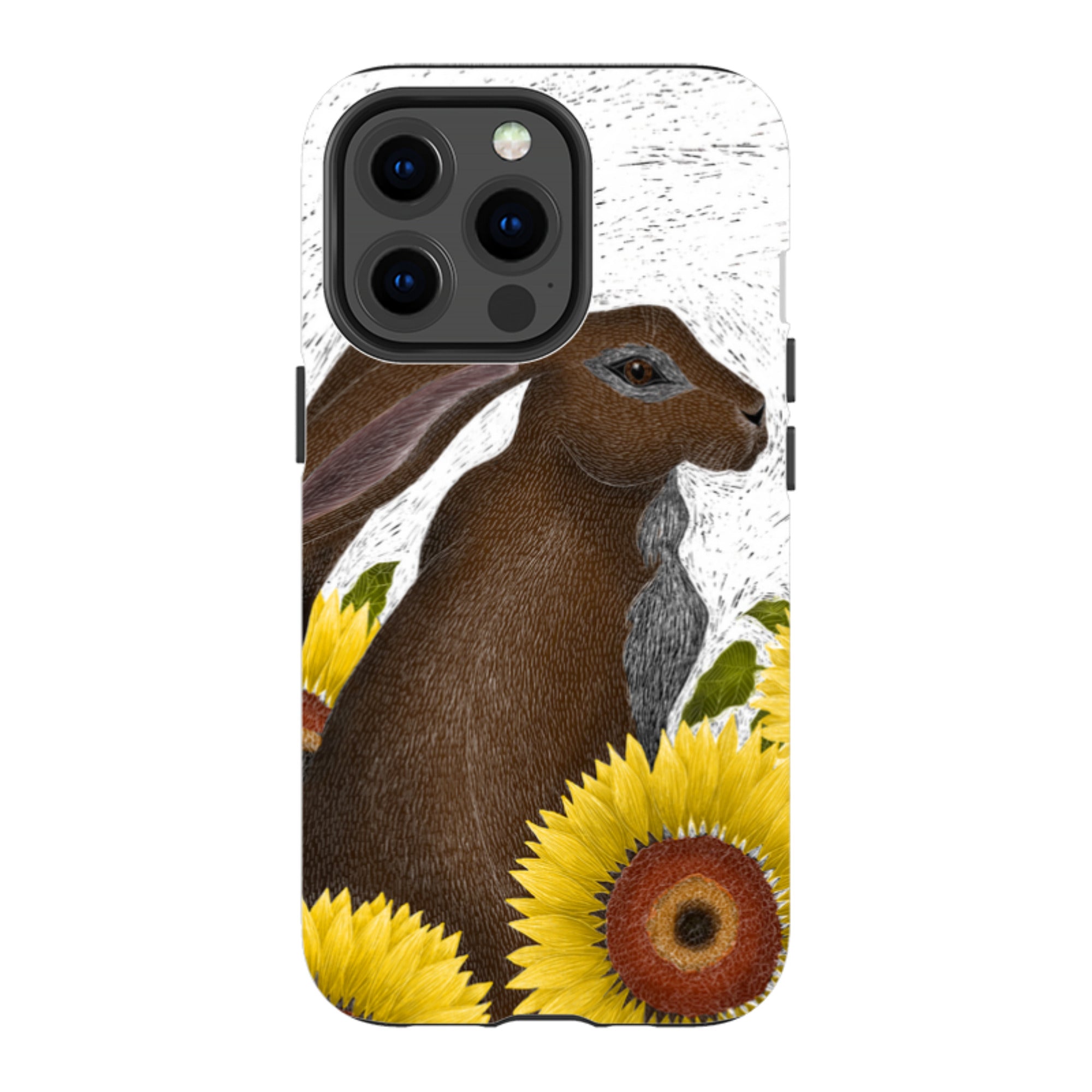 iPhone MagSafe Tough Case - Hare With Sunflowers By Catherine Rowe