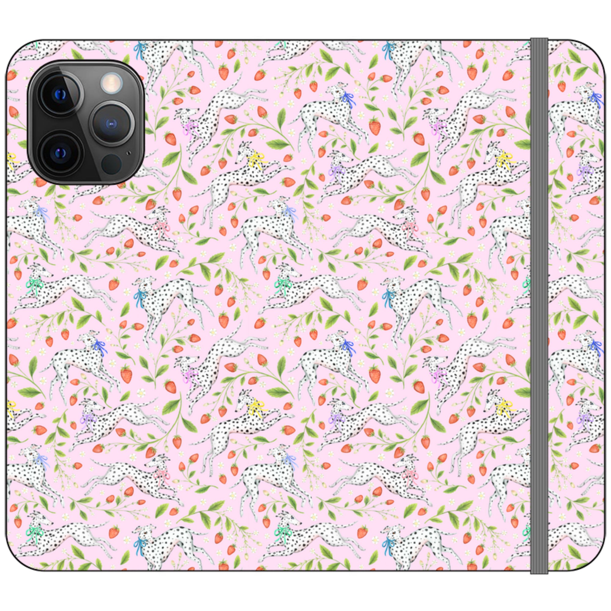 Spots and Strawbs Wallet Case By Catherine Rowe
