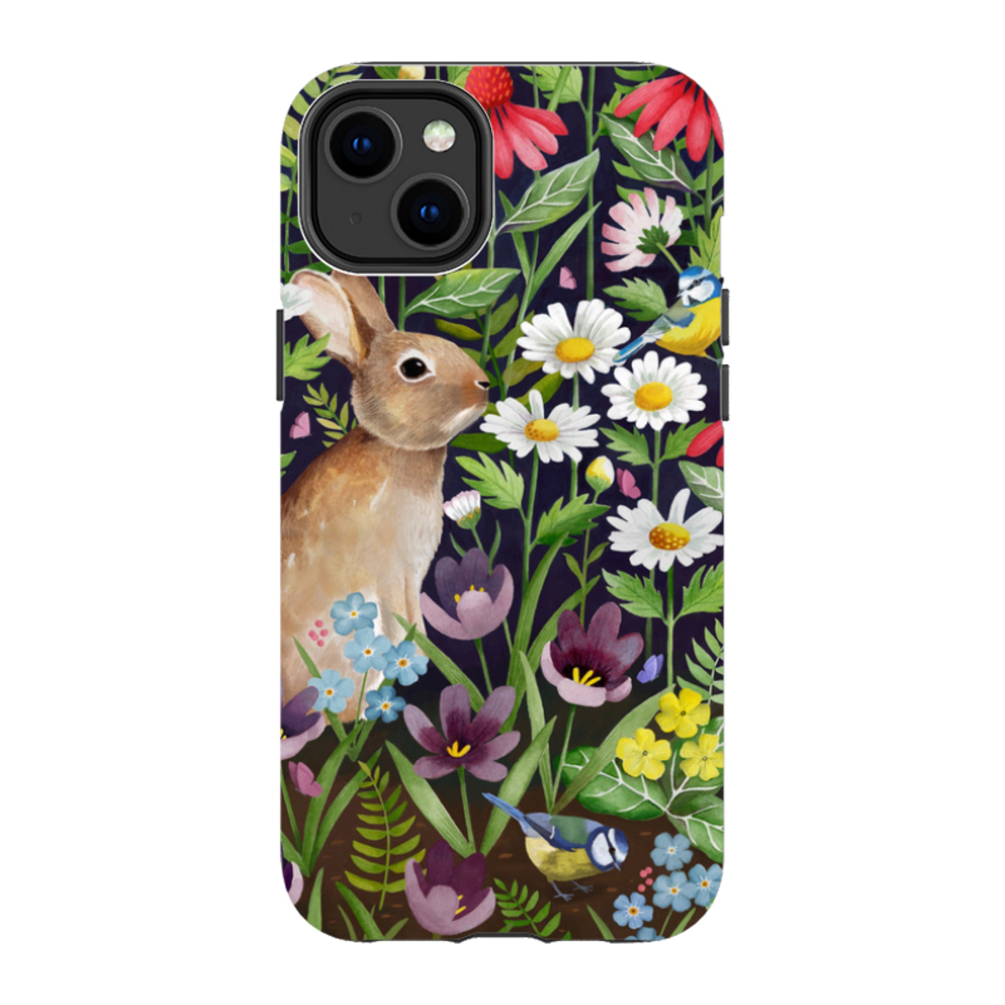 iPhone Tough Case - Rabbit And Wildflowers By Bex Parkin