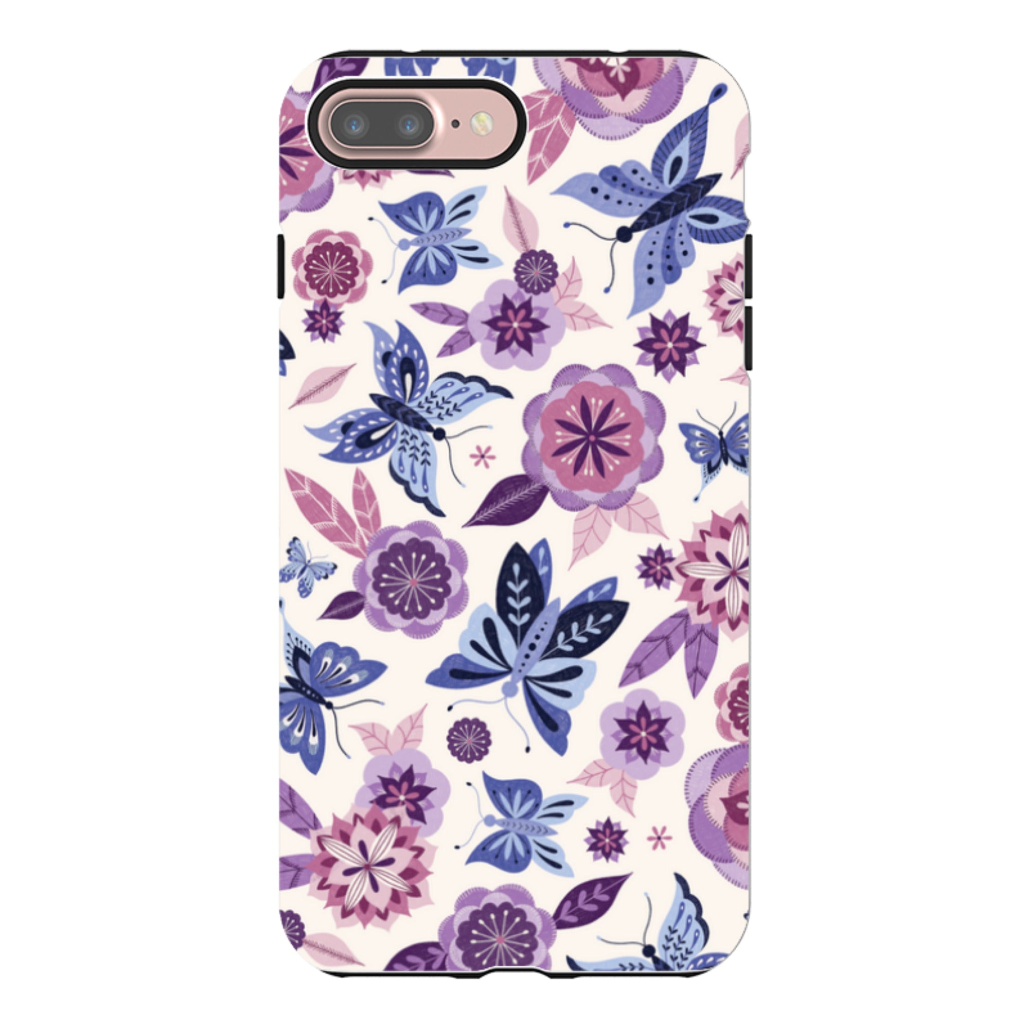 iPhone Tough Case - Butterfly Blooms Ivory By Jenny Zemanek