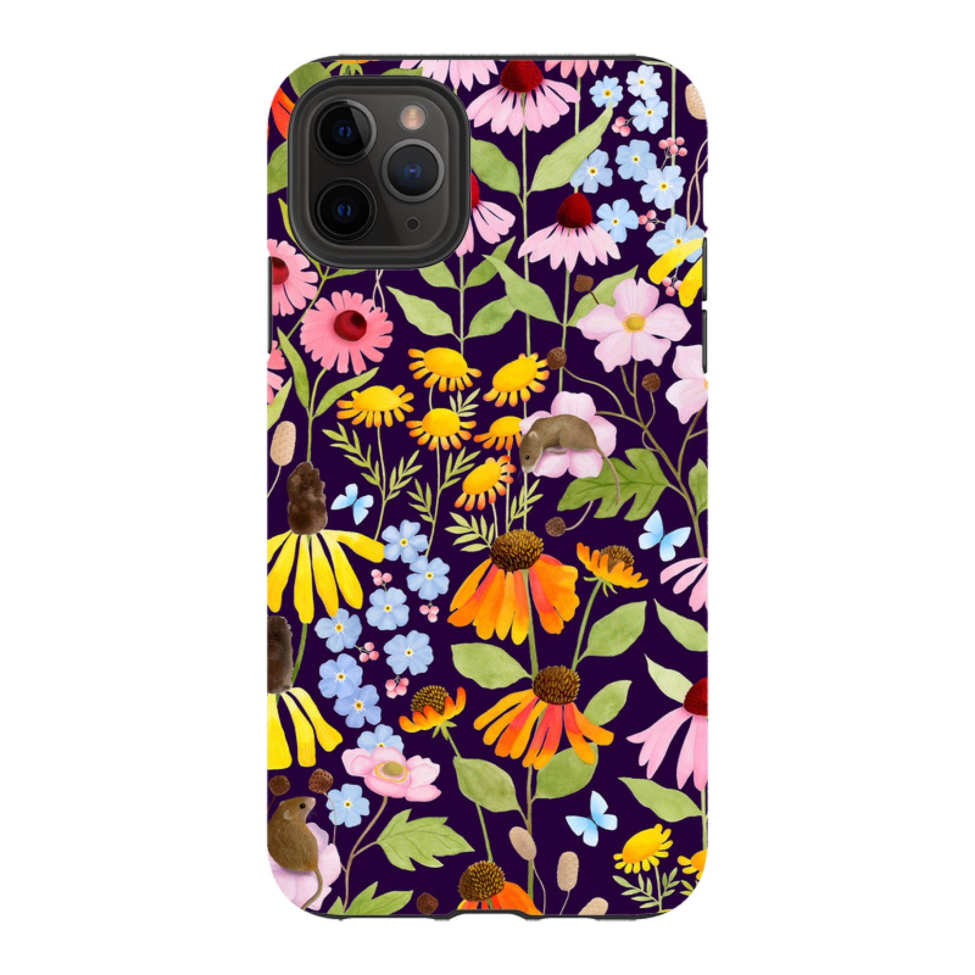 iPhone Tough Case - Mice And Wildflowers By Bex Parkin