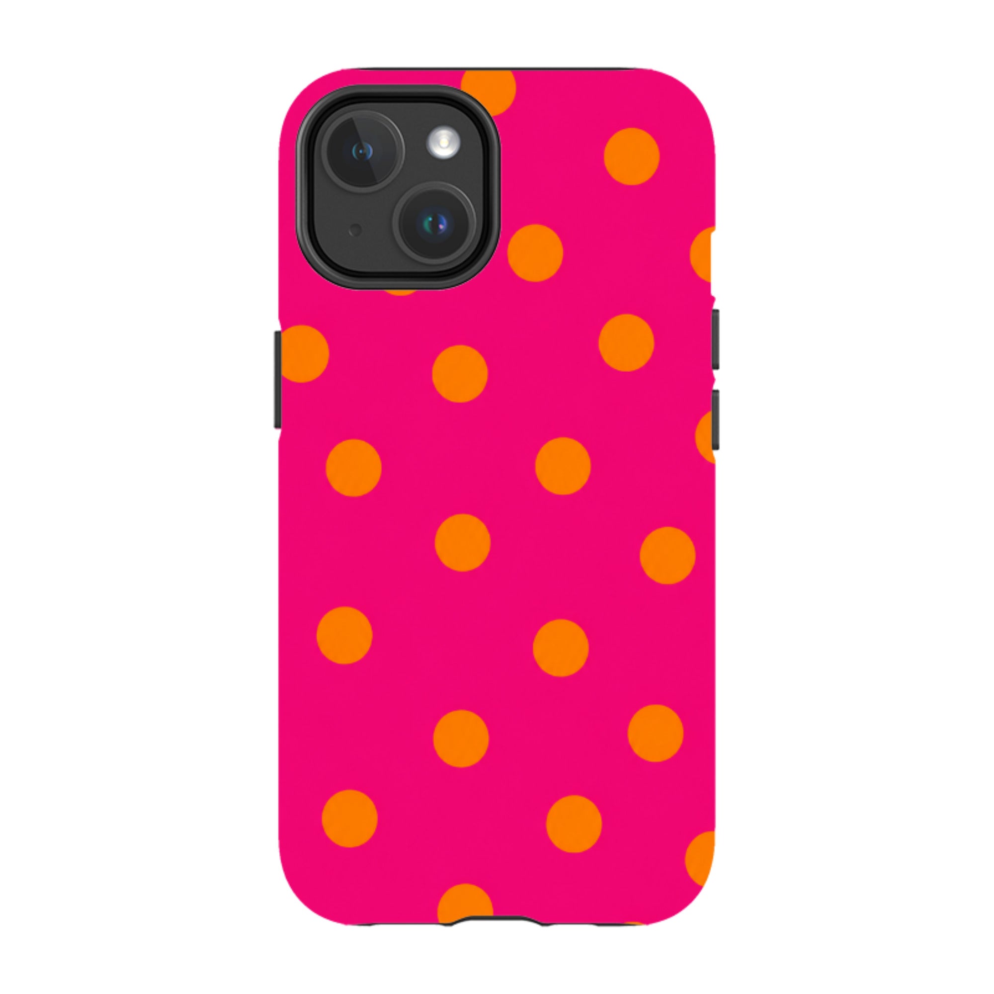 iPhone MagSafe Tough Case - Hot Pink & Orange Polka Dot