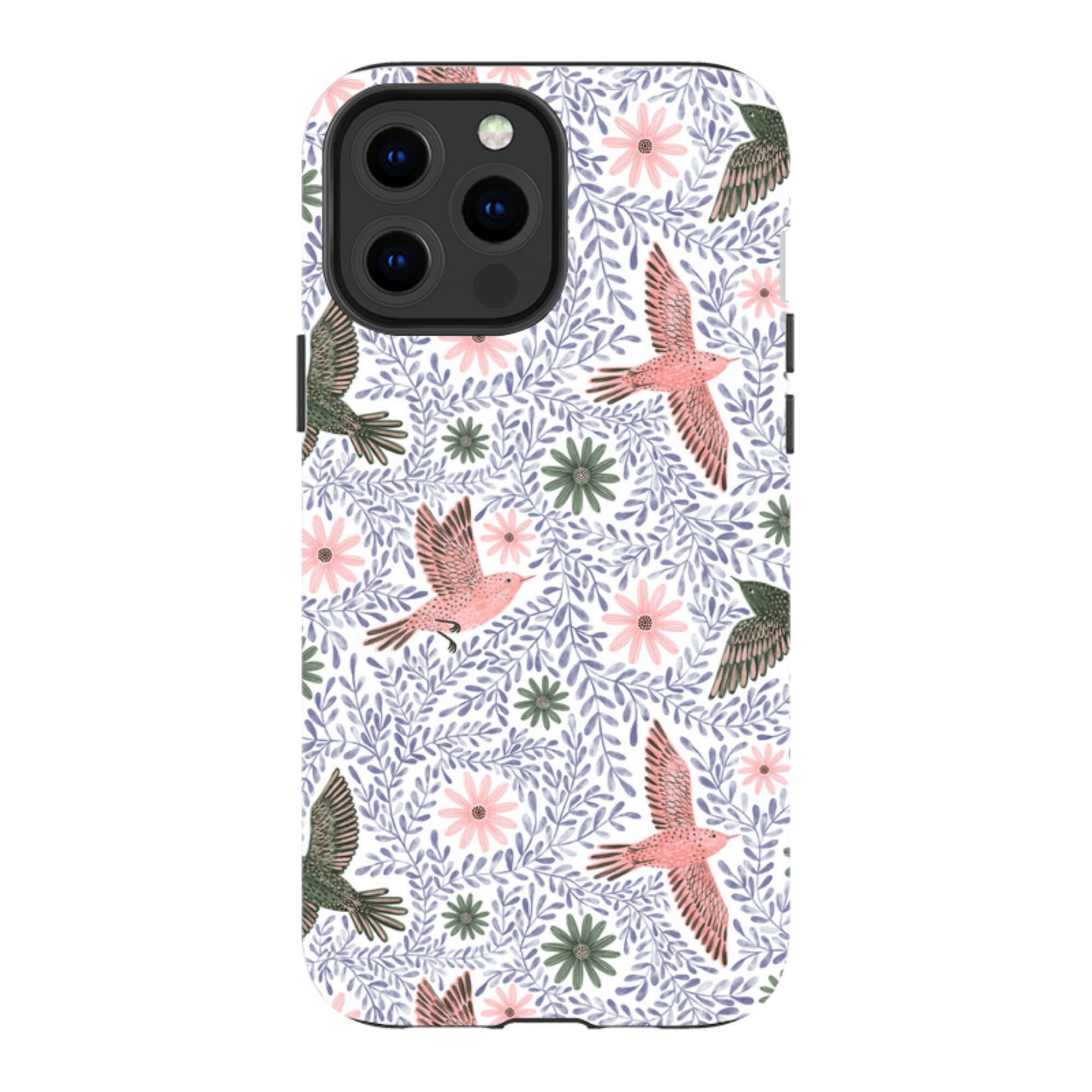 iPhone Tough Case - Bird Pattern Blue By Lee Foster Wilson