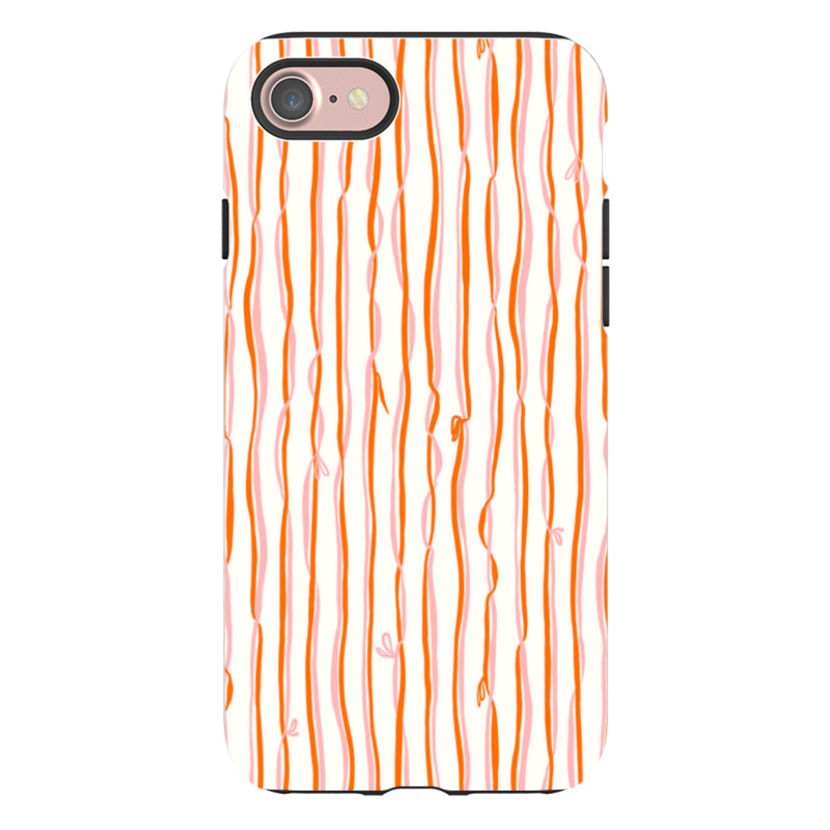 iPhone Tough Case - Ribbons orange and pink By Katherine Quinn