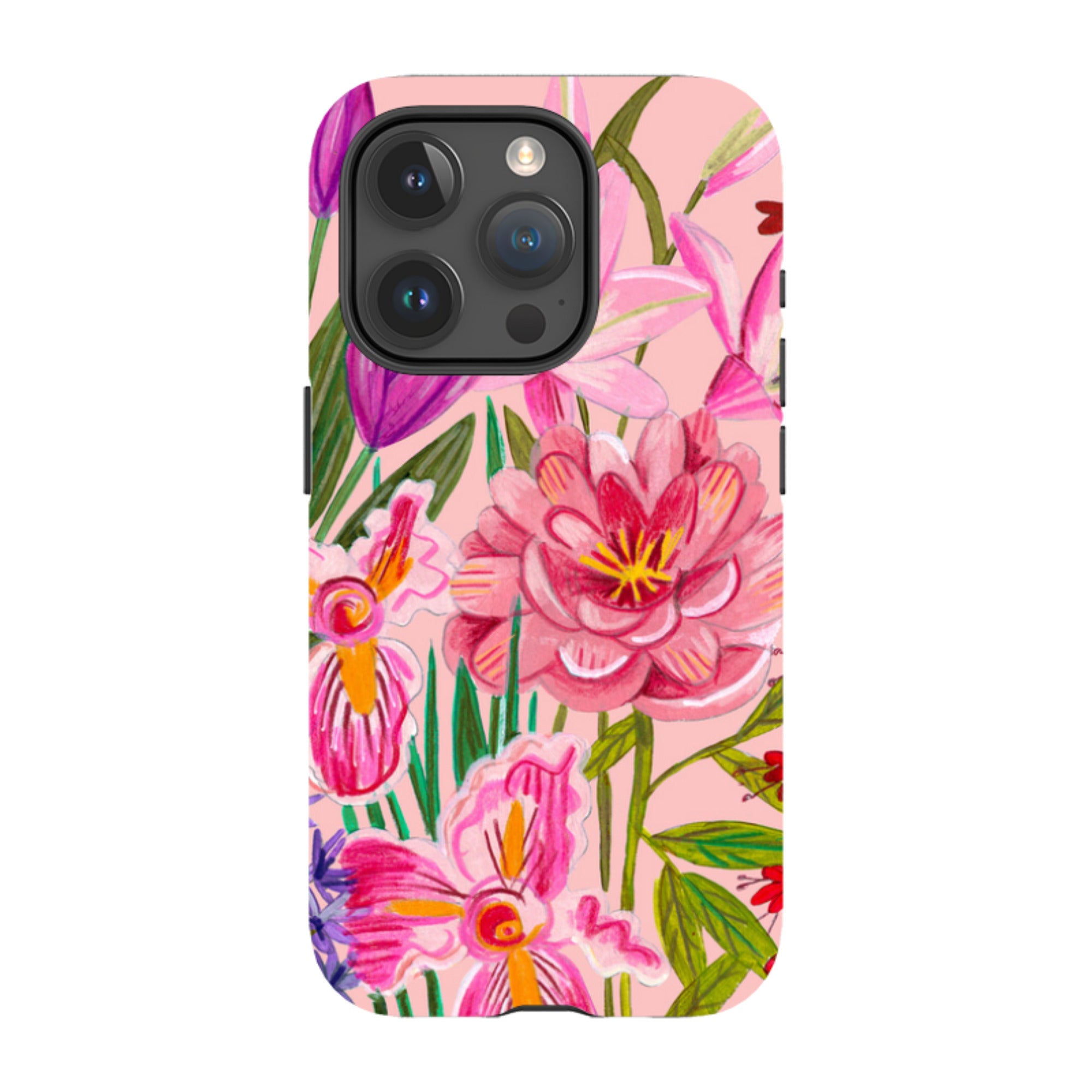 iPhone Tough Case - Pink Floral By Caroline Bonne Muller