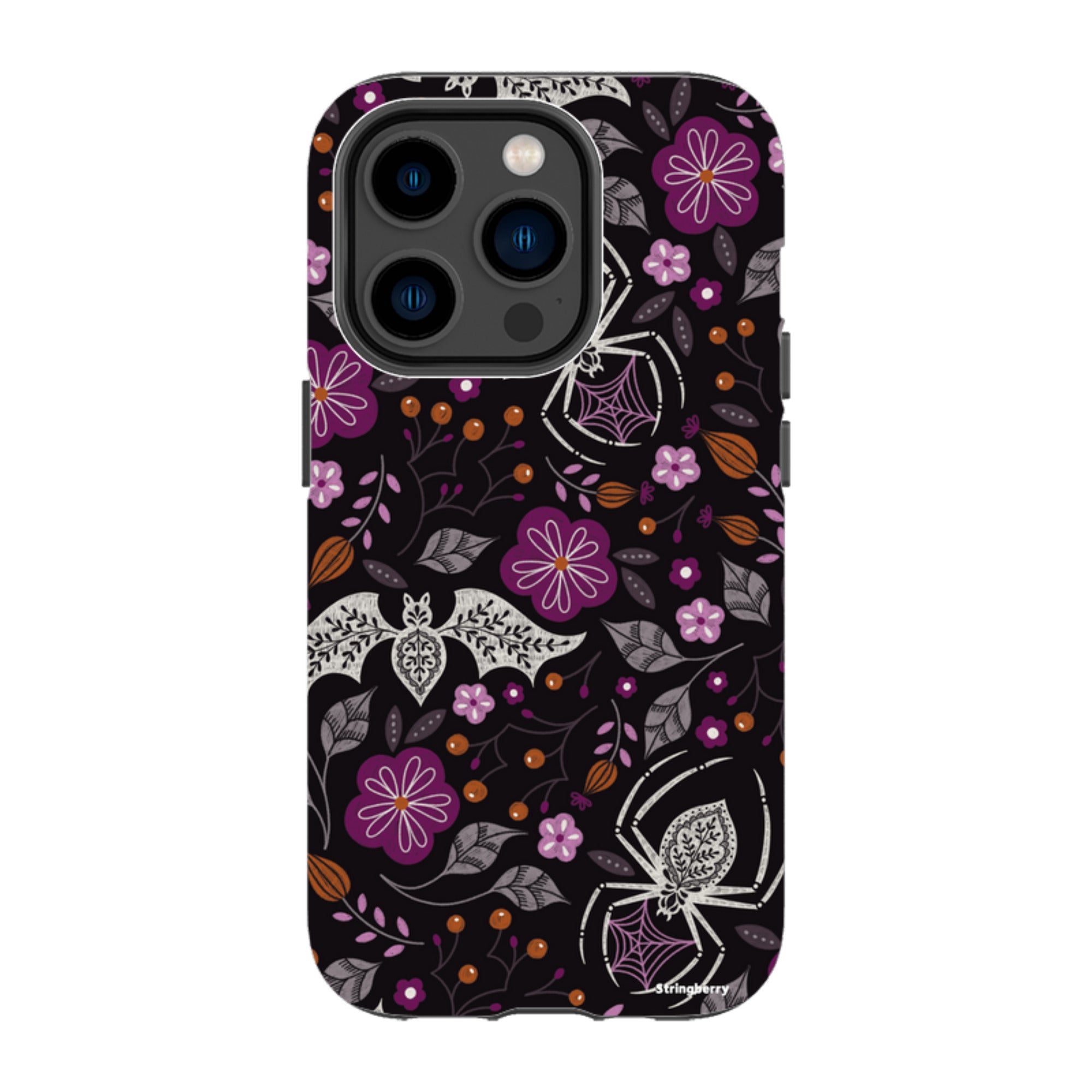 iPhone MagSafe Tough Case -  Spider Bat Pattern Black By Jenny Zemanek