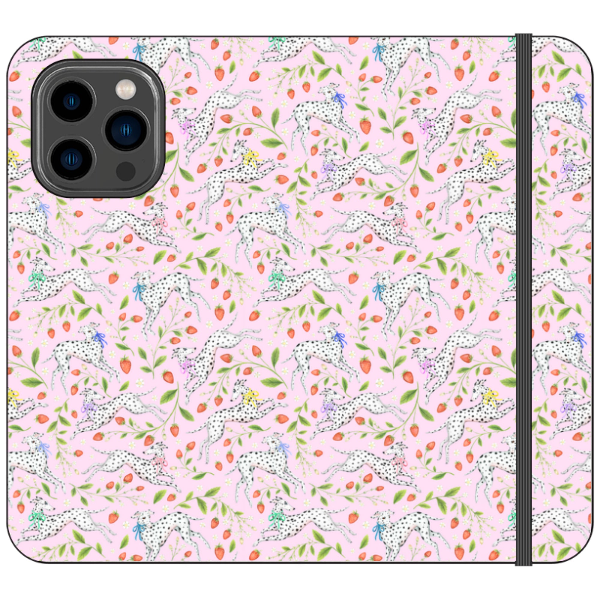 Spots and Strawbs Wallet Case By Catherine Rowe