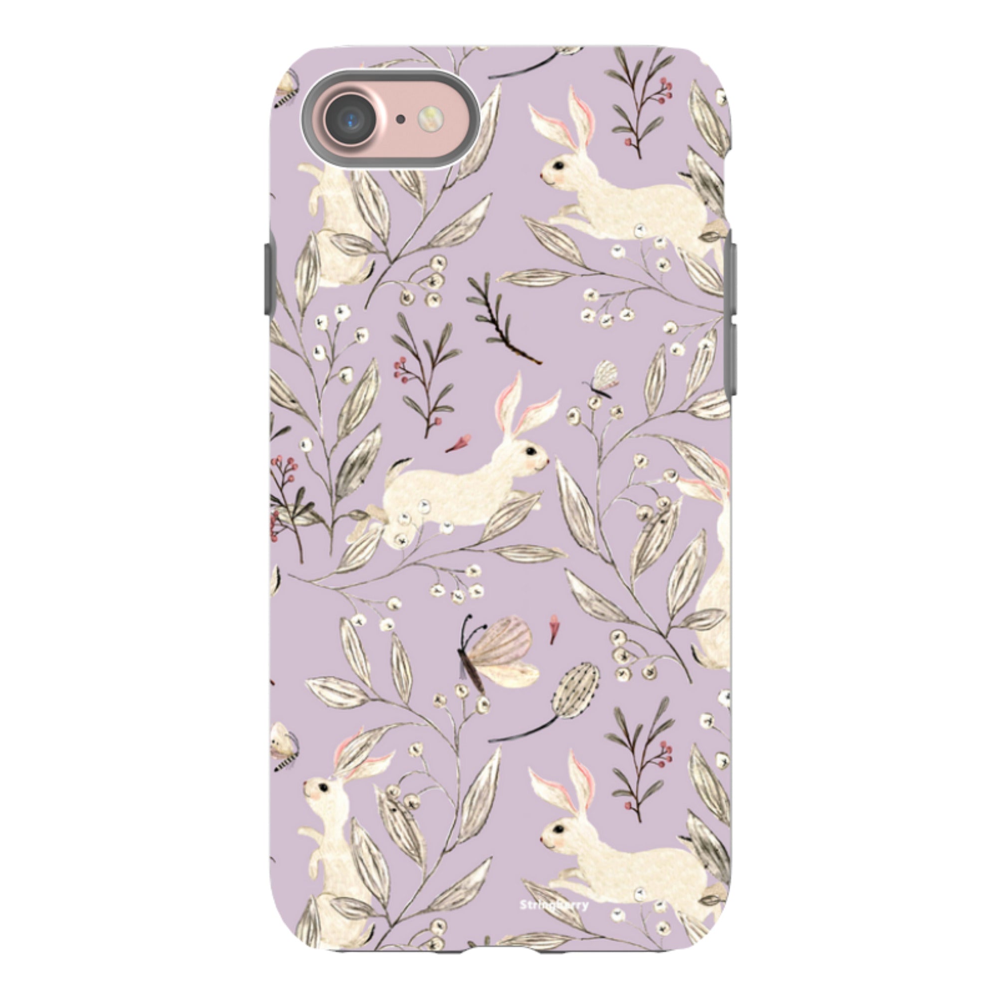 iPhone Tough Case - Bunnies Mauve By Katherine Quinn