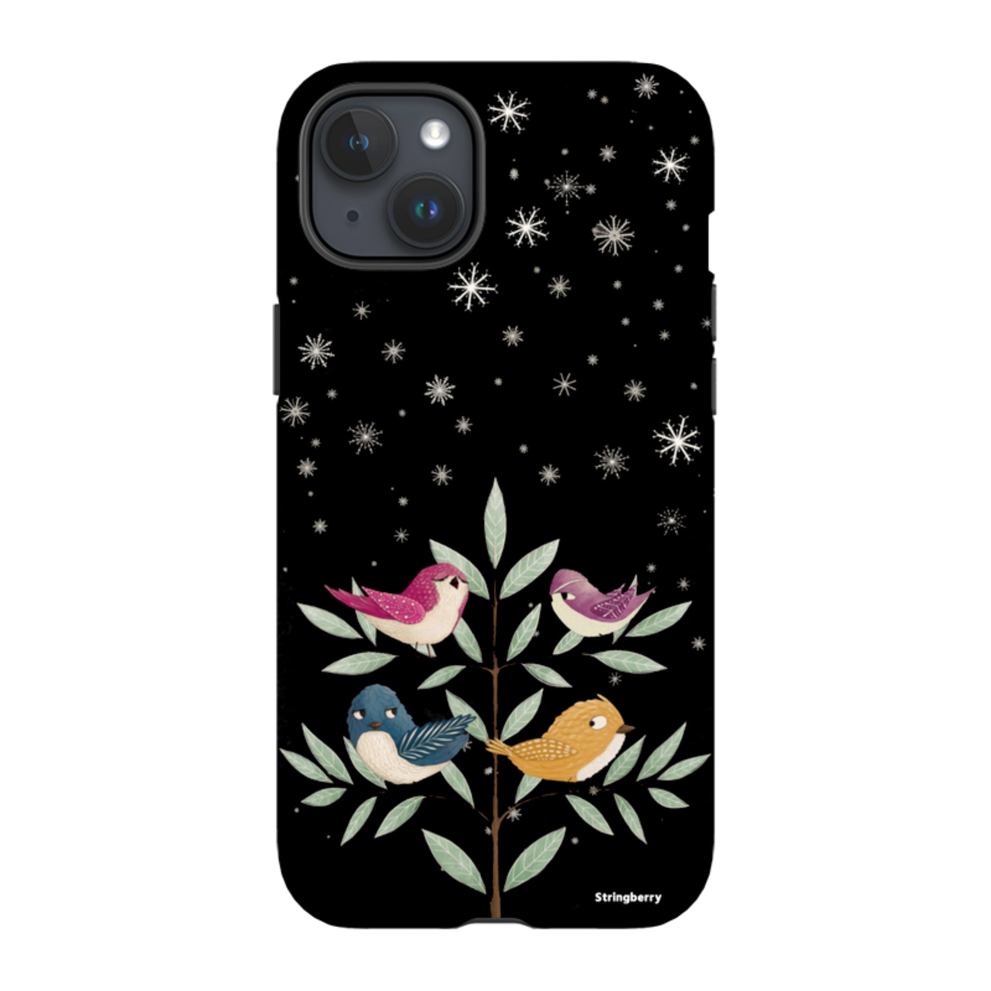 iPhone MagSafe Tough Case - Garden Birds Black By Maja Lindberg