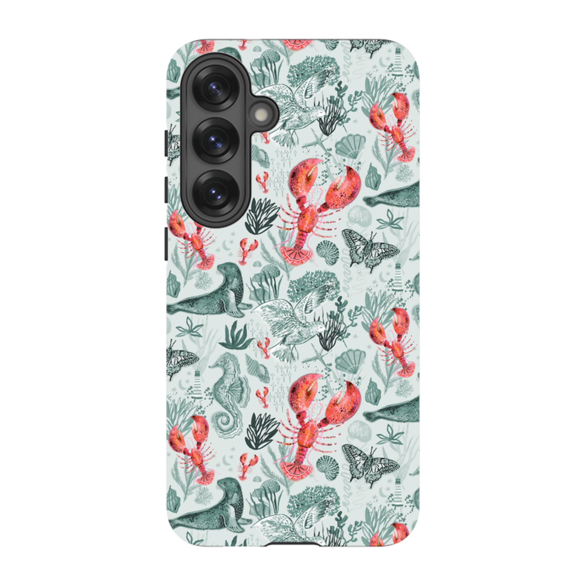 Samsung Tough  Case - Teal Seals and Lovely Lobsters By Emma Frances Grant
