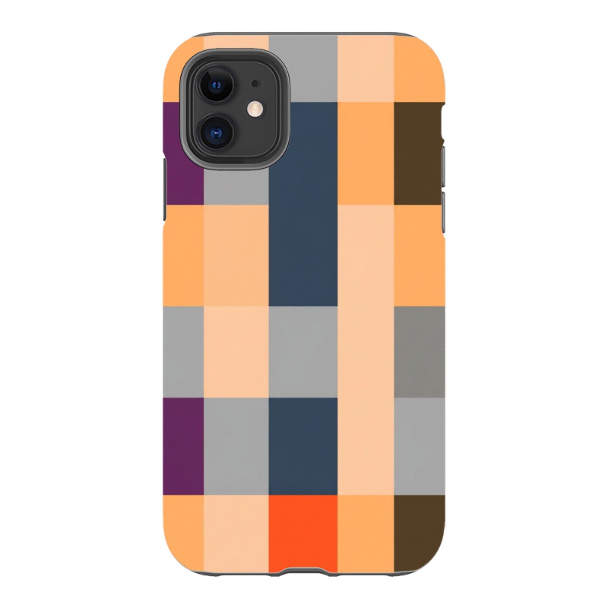 iPhone Tough Case - Orange and Purple Plaid
