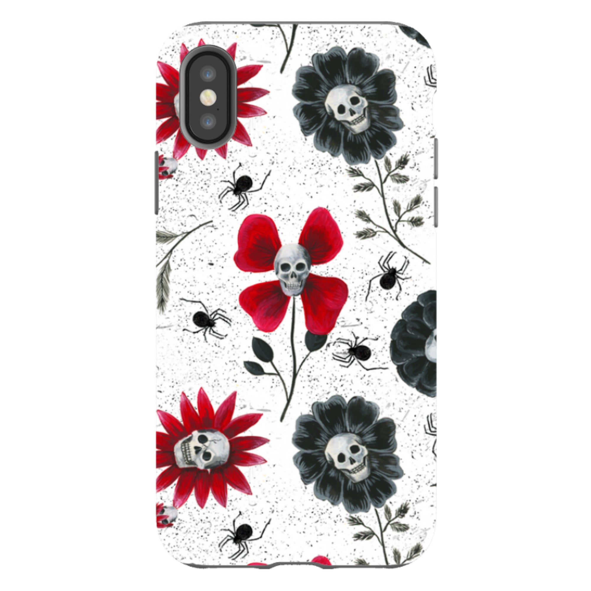 iPhone Tough Case - Skull Flowers By Abby Jacobs