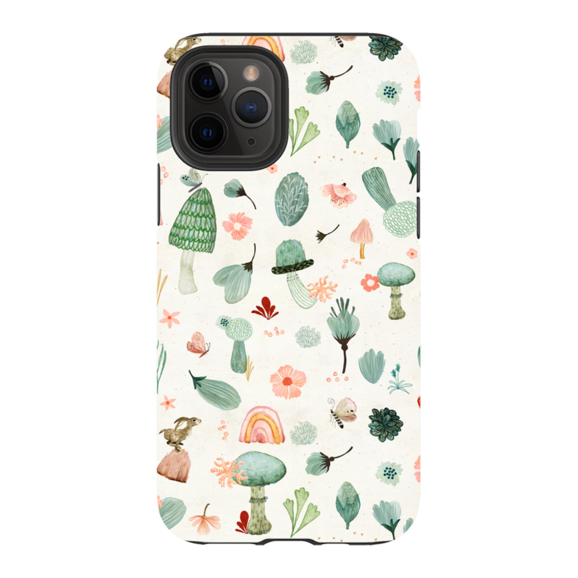 iPhone Tough Case - Mushroom World Cream By Katherine Quinn