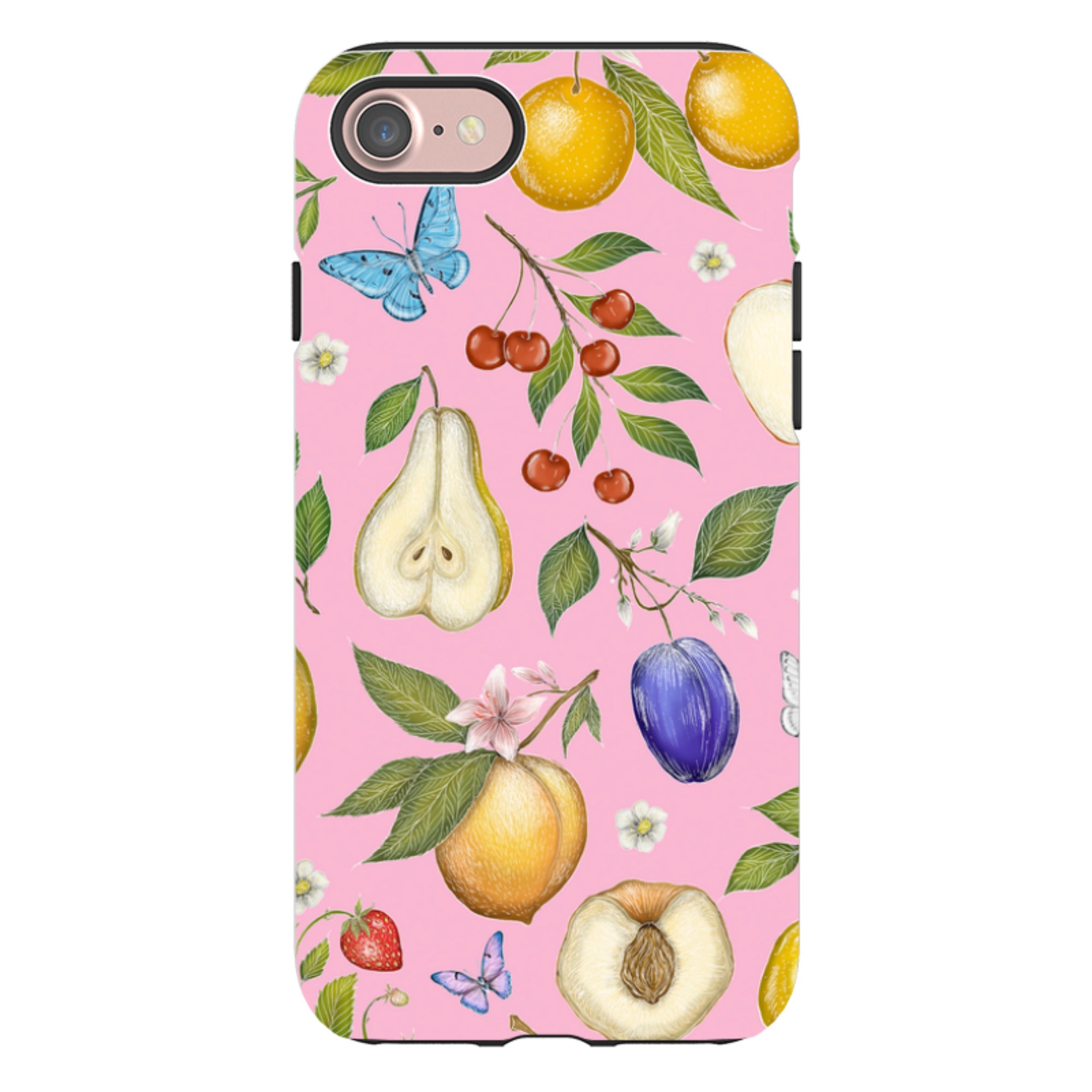 iPhone Tough Case - Pink Fruits By Catherine Rowe
