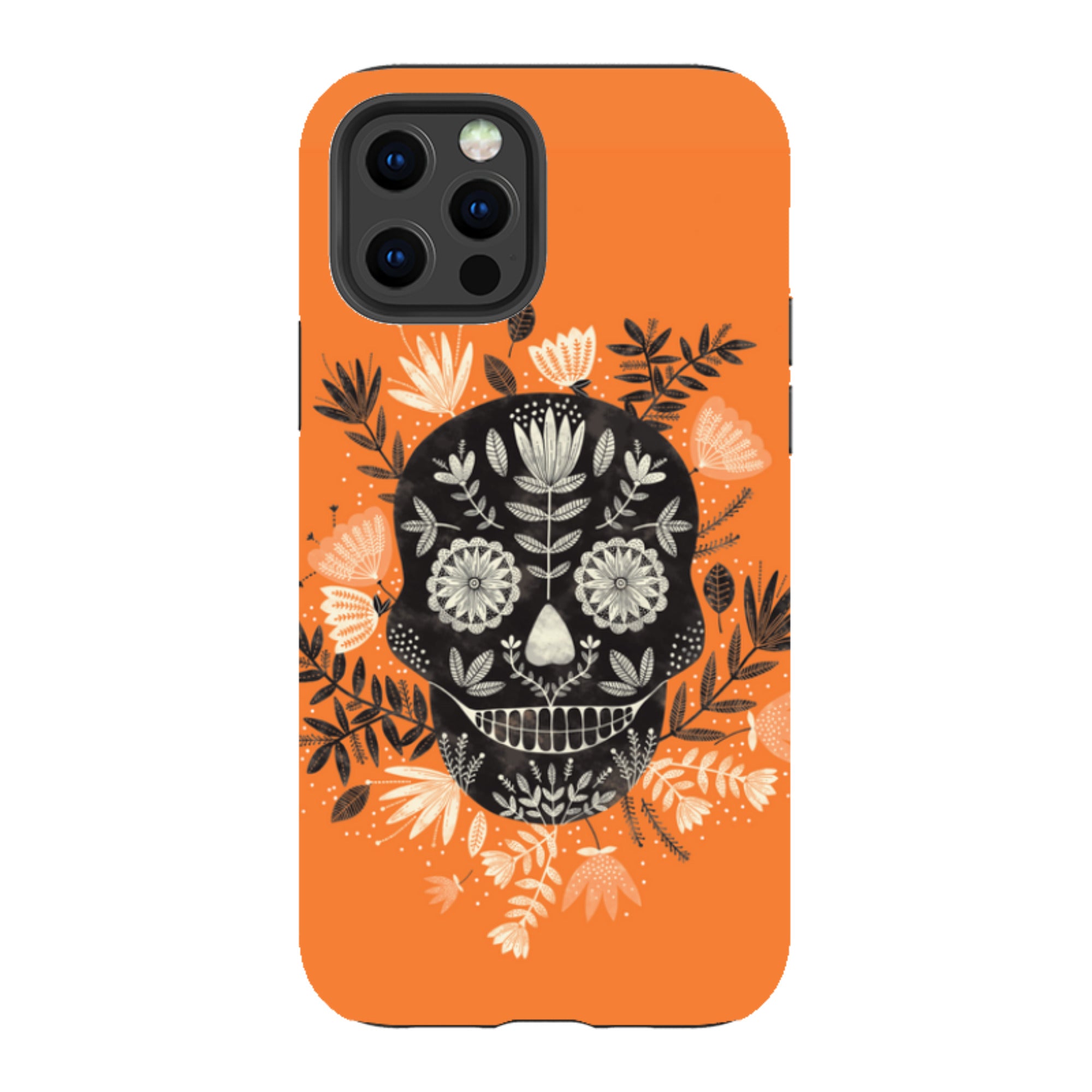 iPhone Tough Case - Sugar Skull Orange By Jade Mosinski