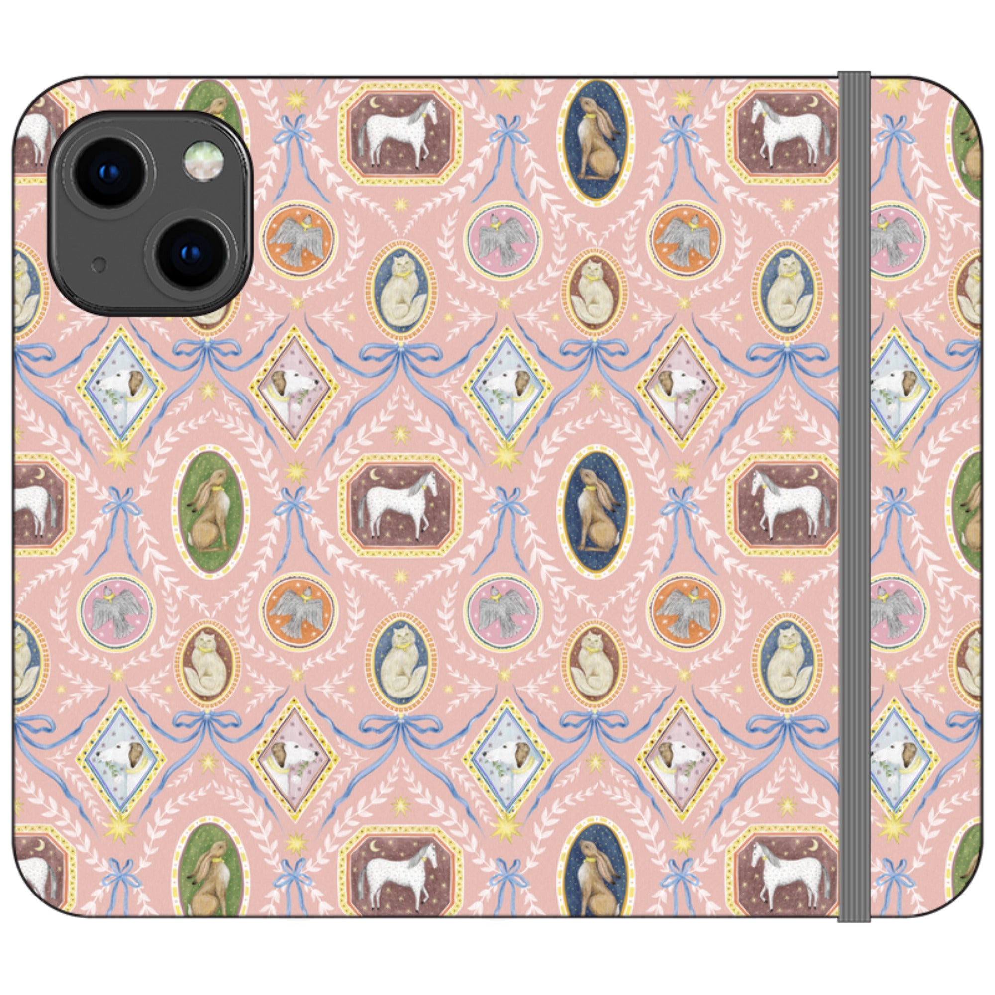 Charleston Peach Pink Wallet Case By Catherine Rowe