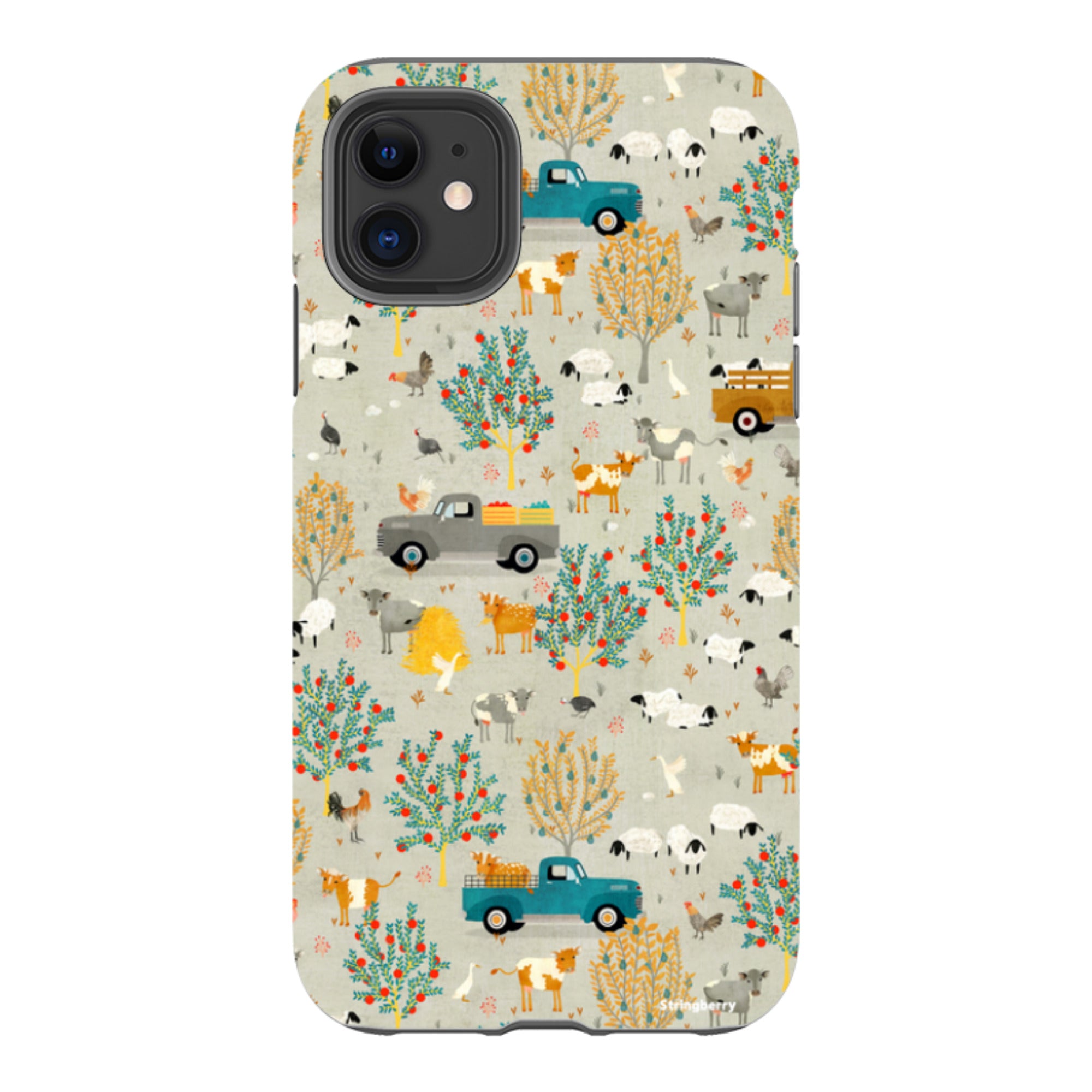 iPhone Tough Case - Farm Life Grey By Katherine Quinn