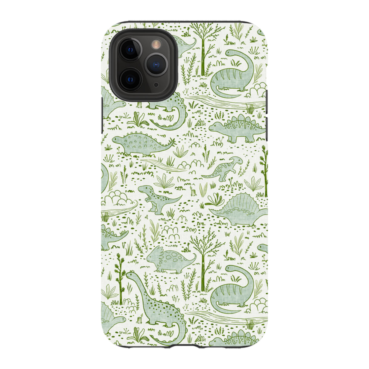 iPhone Tough Case - Dinosaur line green By Katherine Quinn
