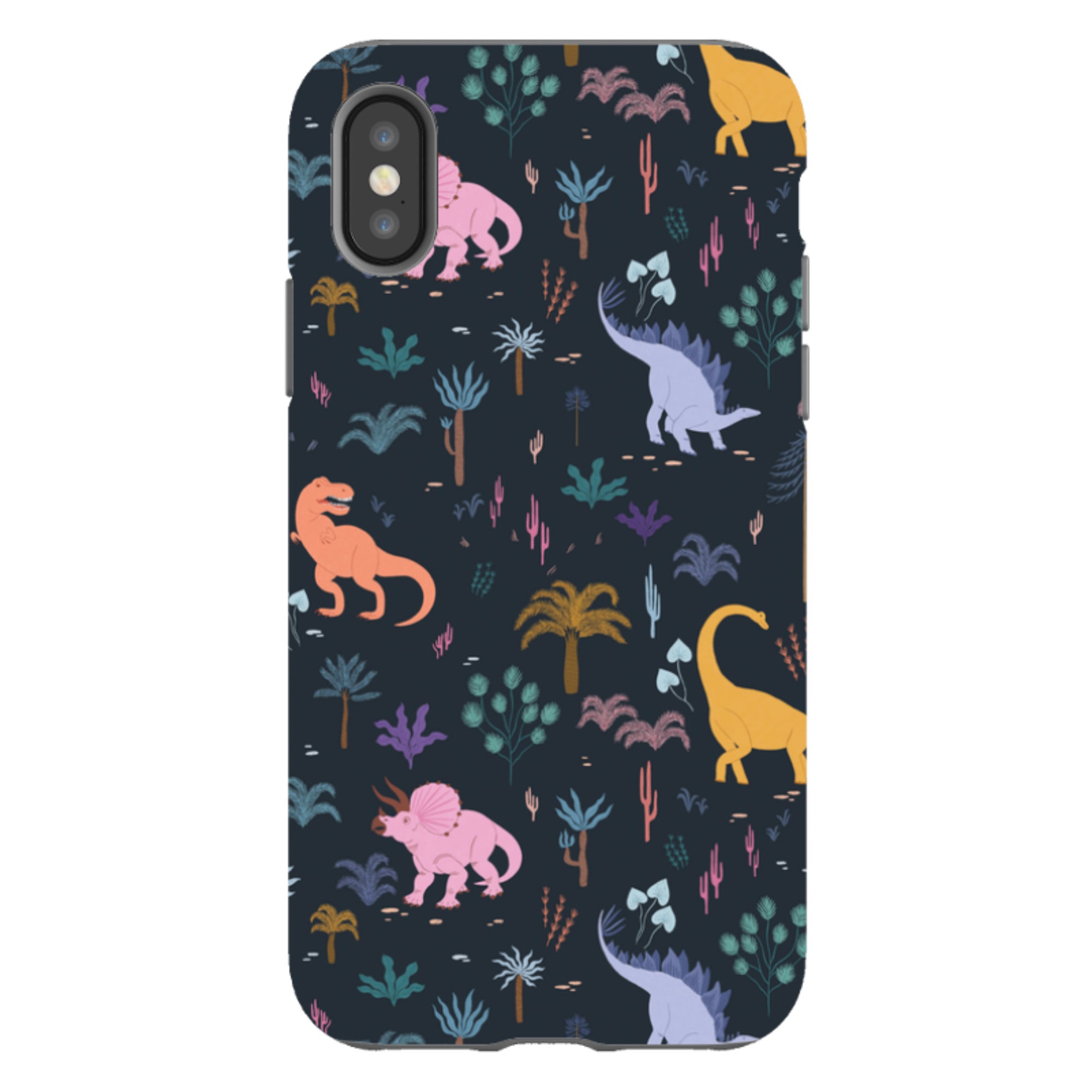 iPhone Tough Case - Dinosaur Pattern Dark By Meghann Rader