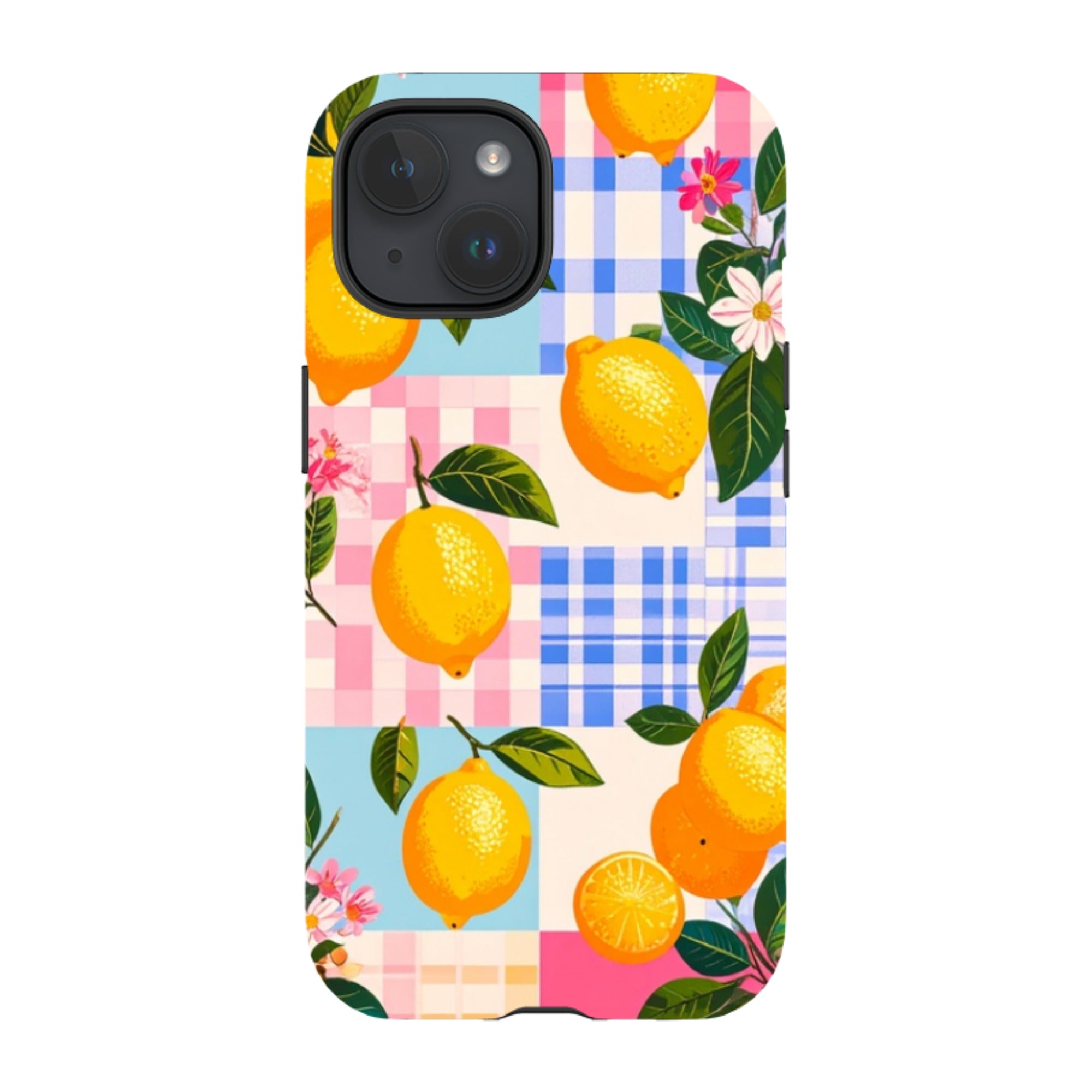 iPhone Tough Case - Lemons and Checks