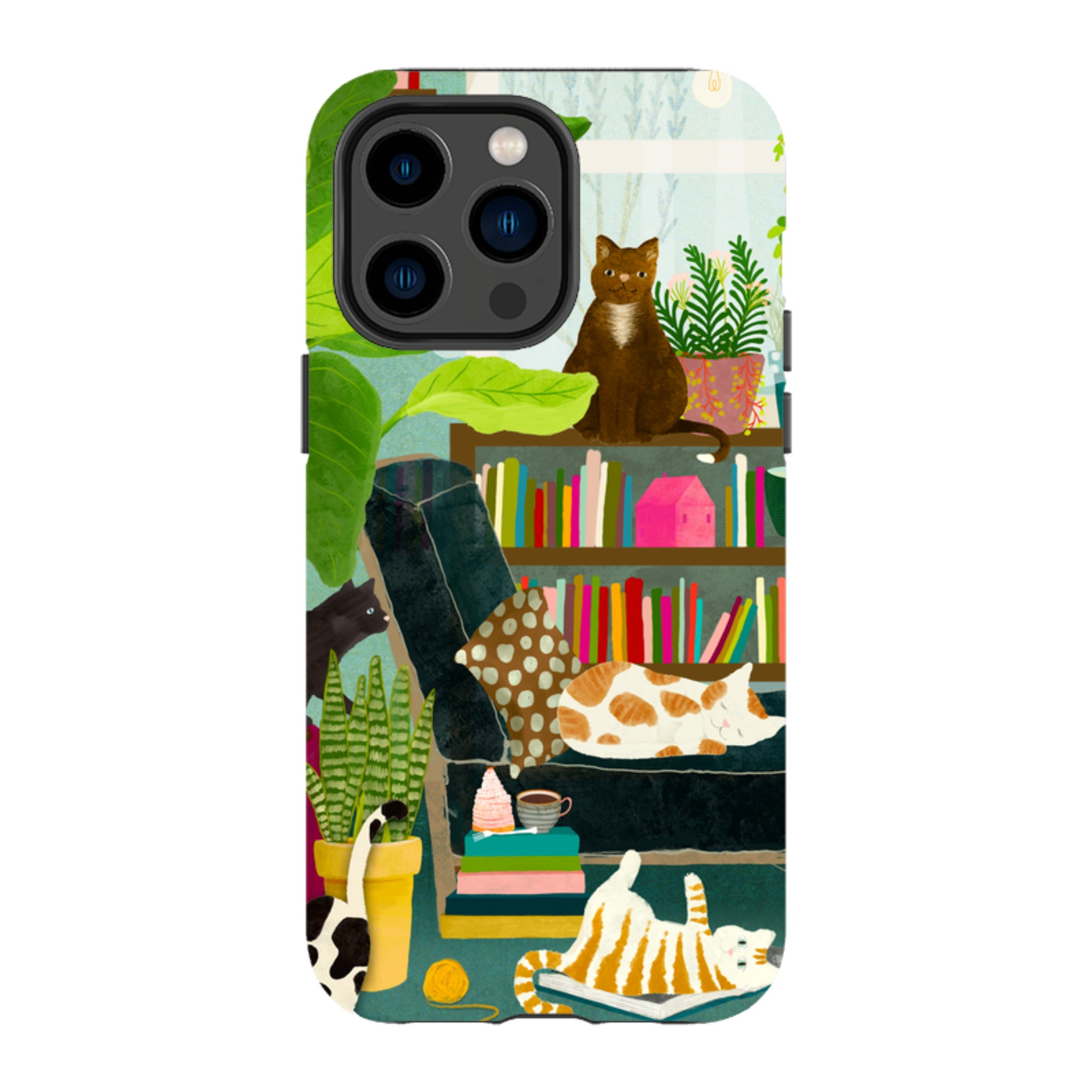 iPhone Tough Case - Cat Library By Katherine Quinn