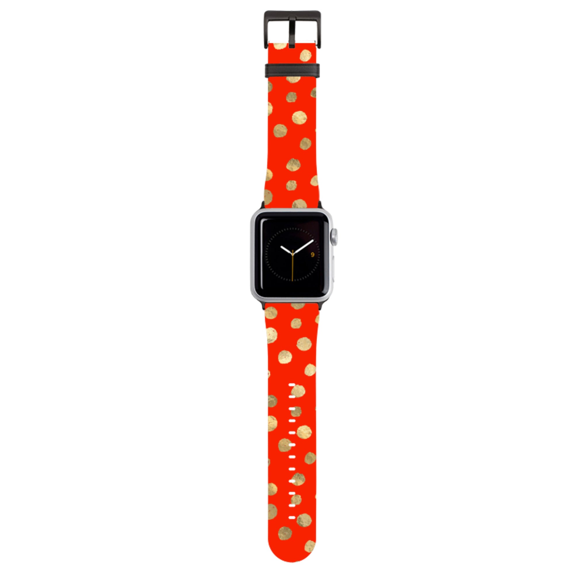 Red and Golden Dots Apple Watch Strap