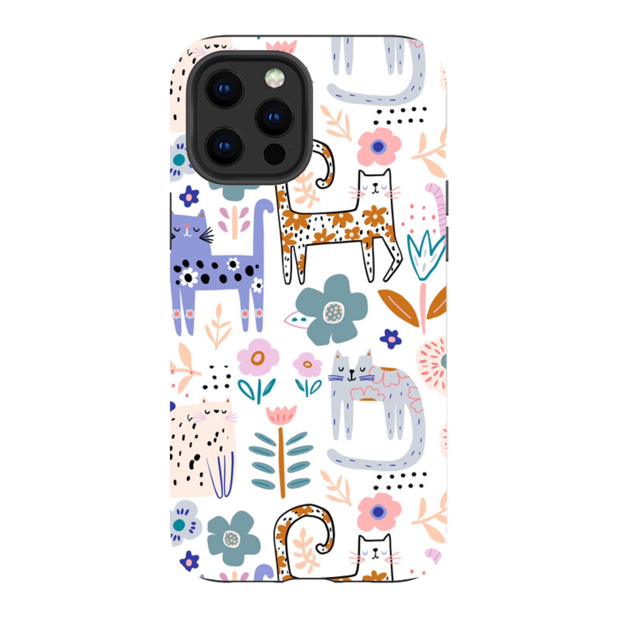 iPhone Tough Case - Floral Cats