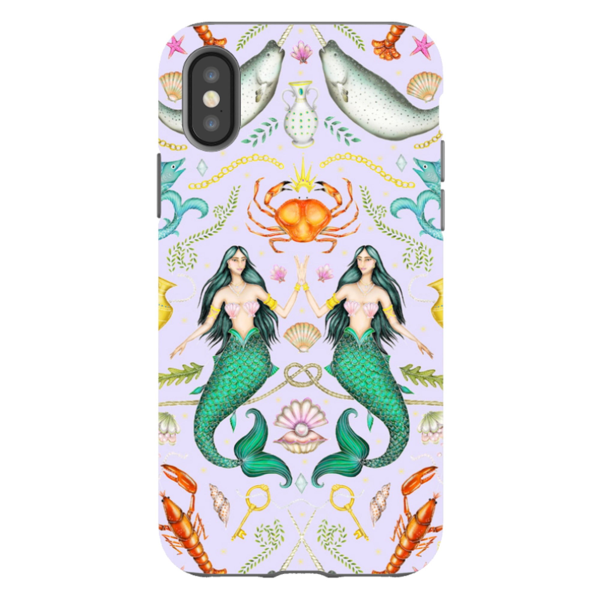 iPhone Tough Case - Tritons Treasure Lilac By Catherine Rowe